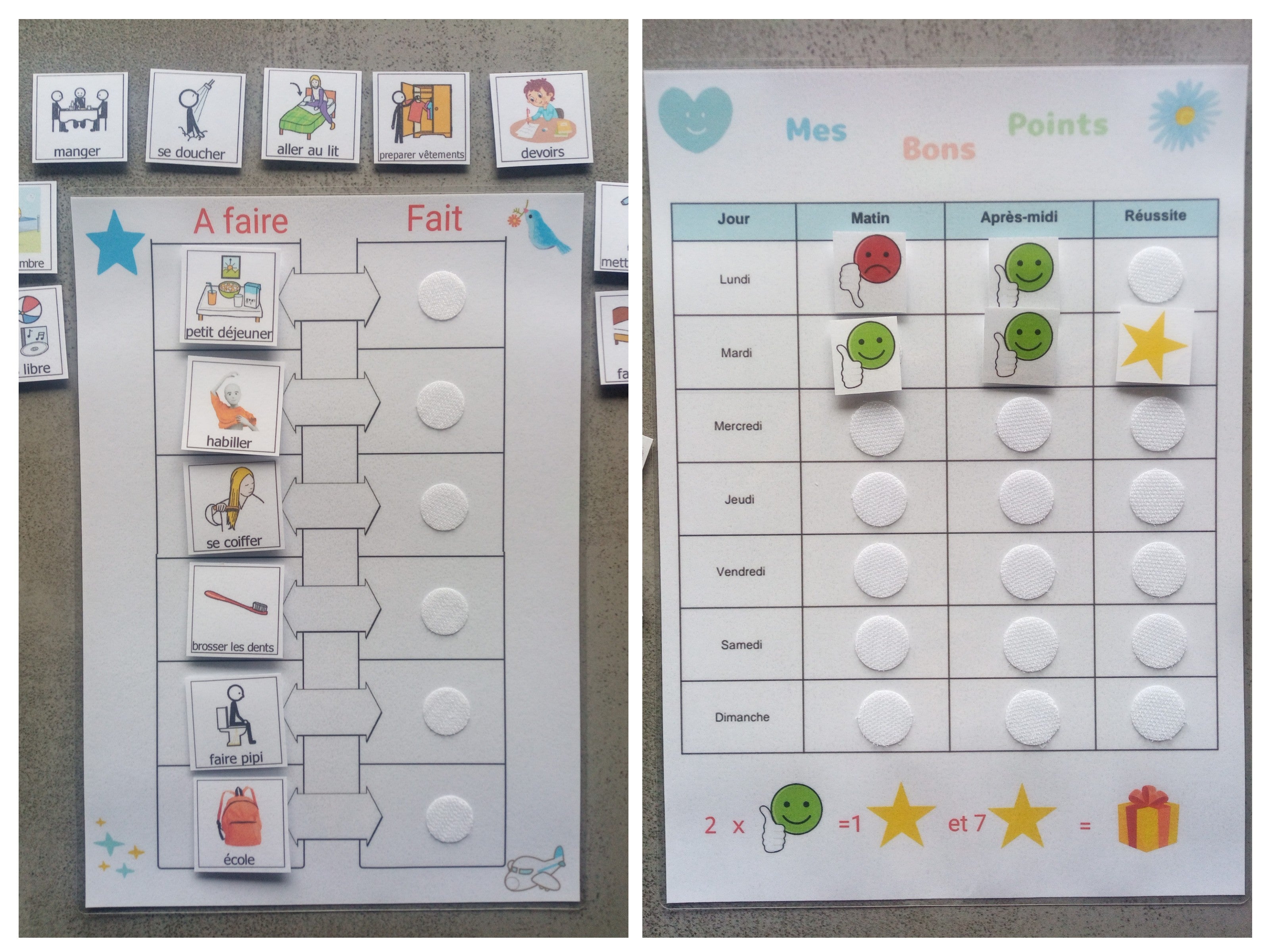 routines et tableaux