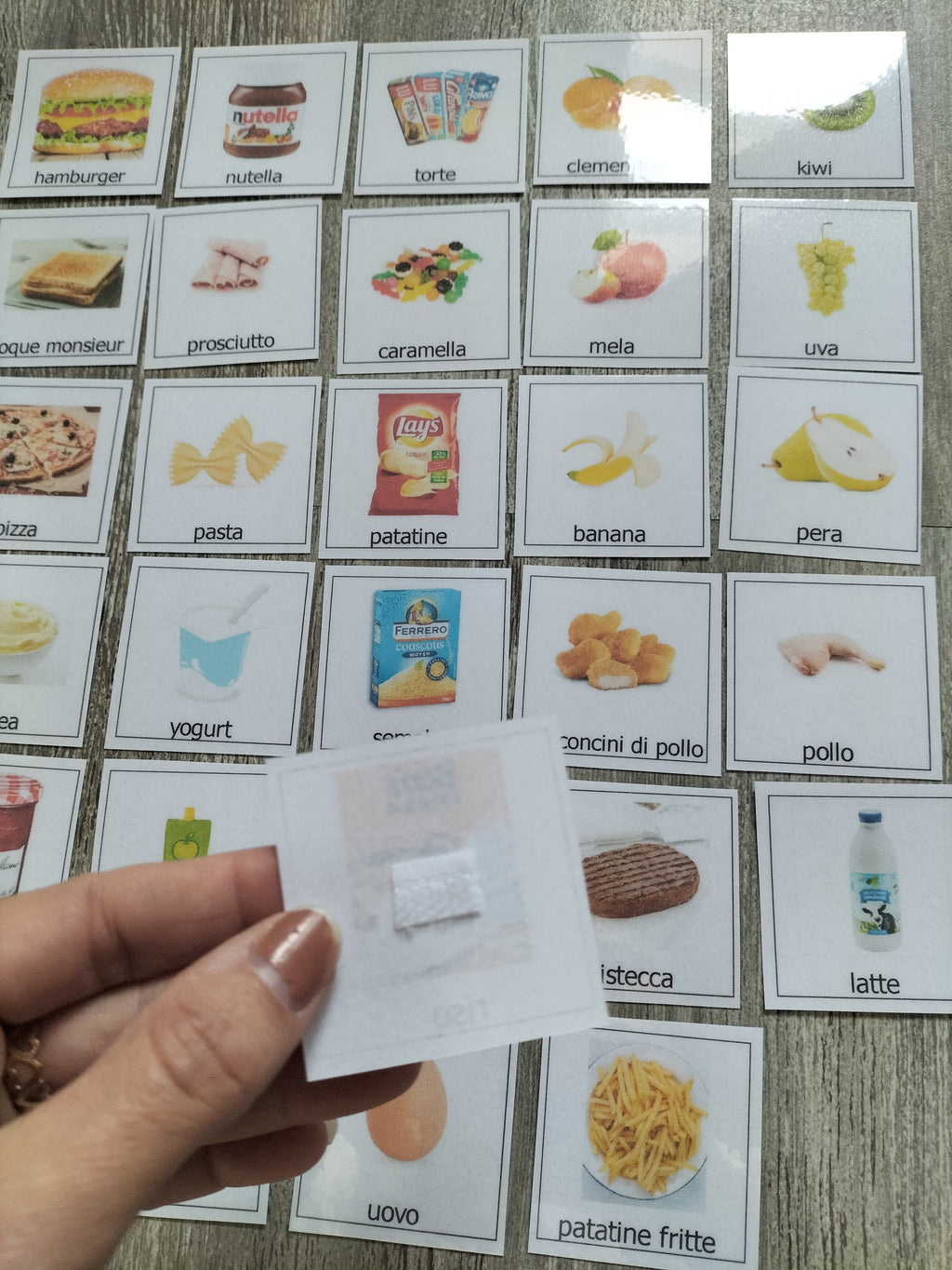 Kit 30 pittogrammi CAA per la comunicazione – alimentazione e scelta dei cibi – PECS autismo