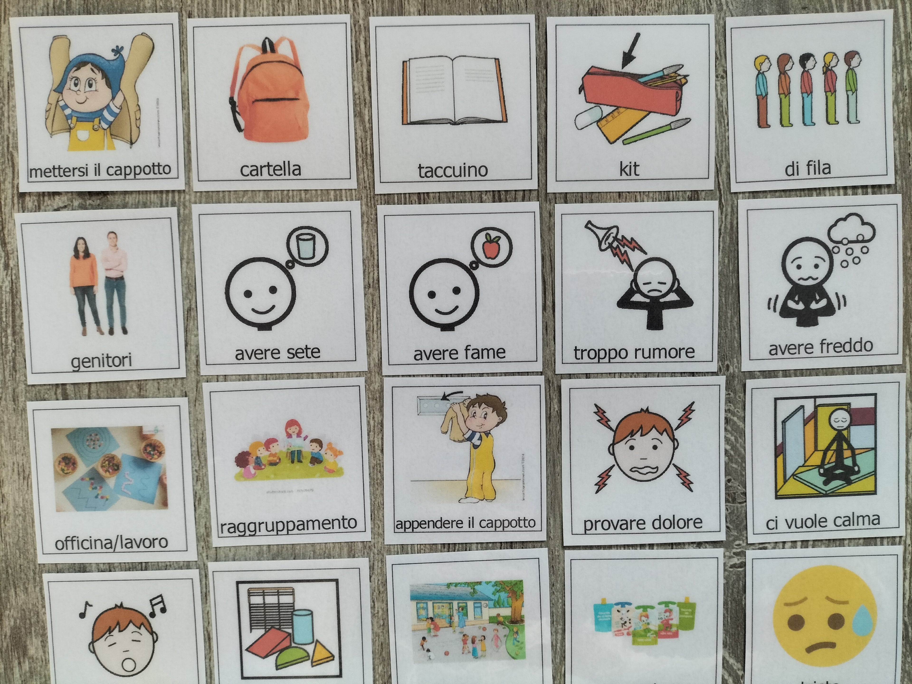 Pittogrammi CAA scuola 30 pezzi – supporto comunicazione bambini autismo e insegnanti