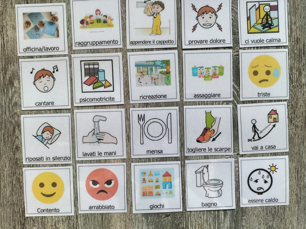 Pittogrammi CAA scuola 30 pezzi – supporto comunicazione bambini autismo e insegnanti
