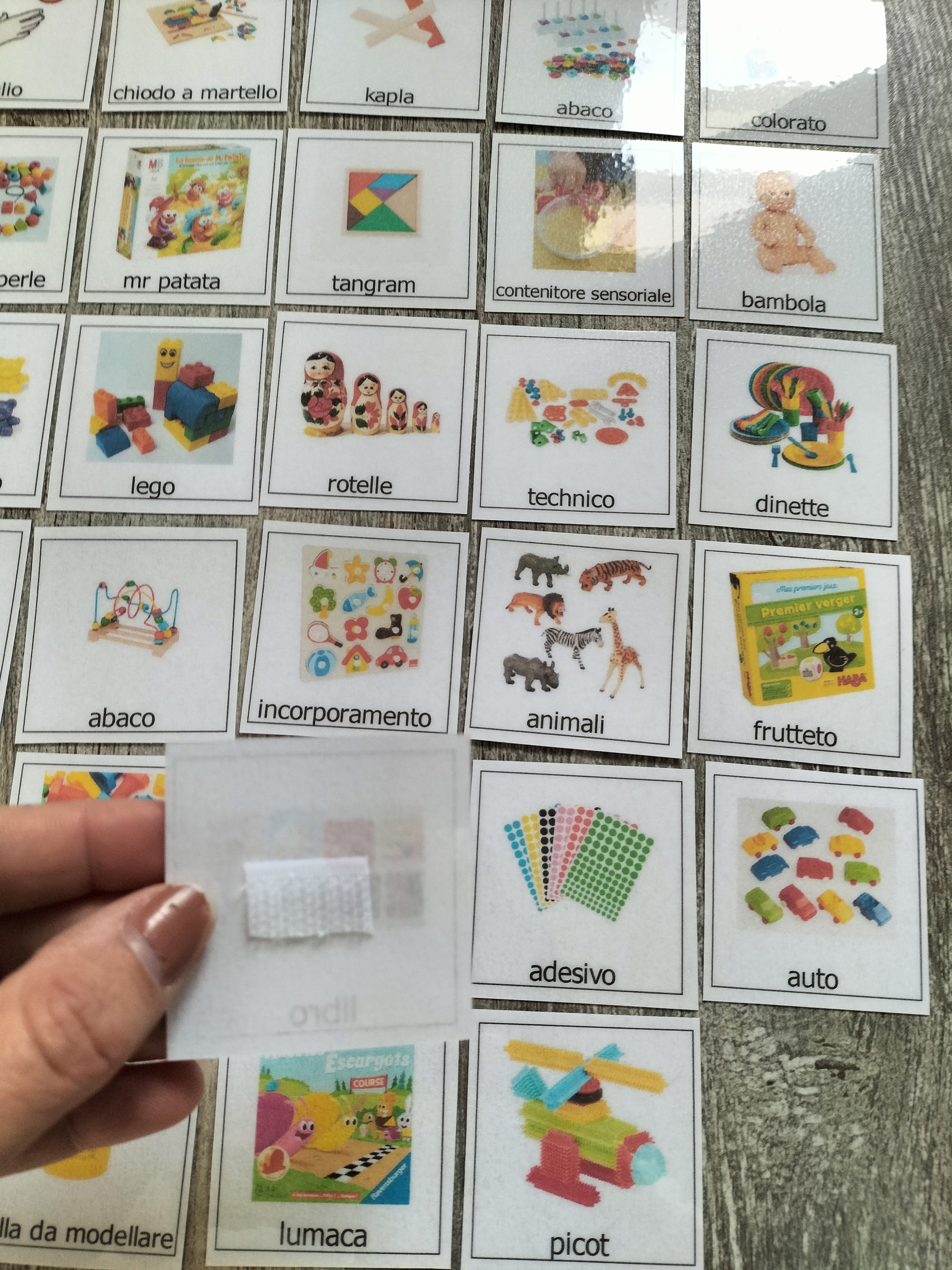 Pittogrammi CAA giochi e attività – 30 pezzi PECS autismo comunicazione bambini