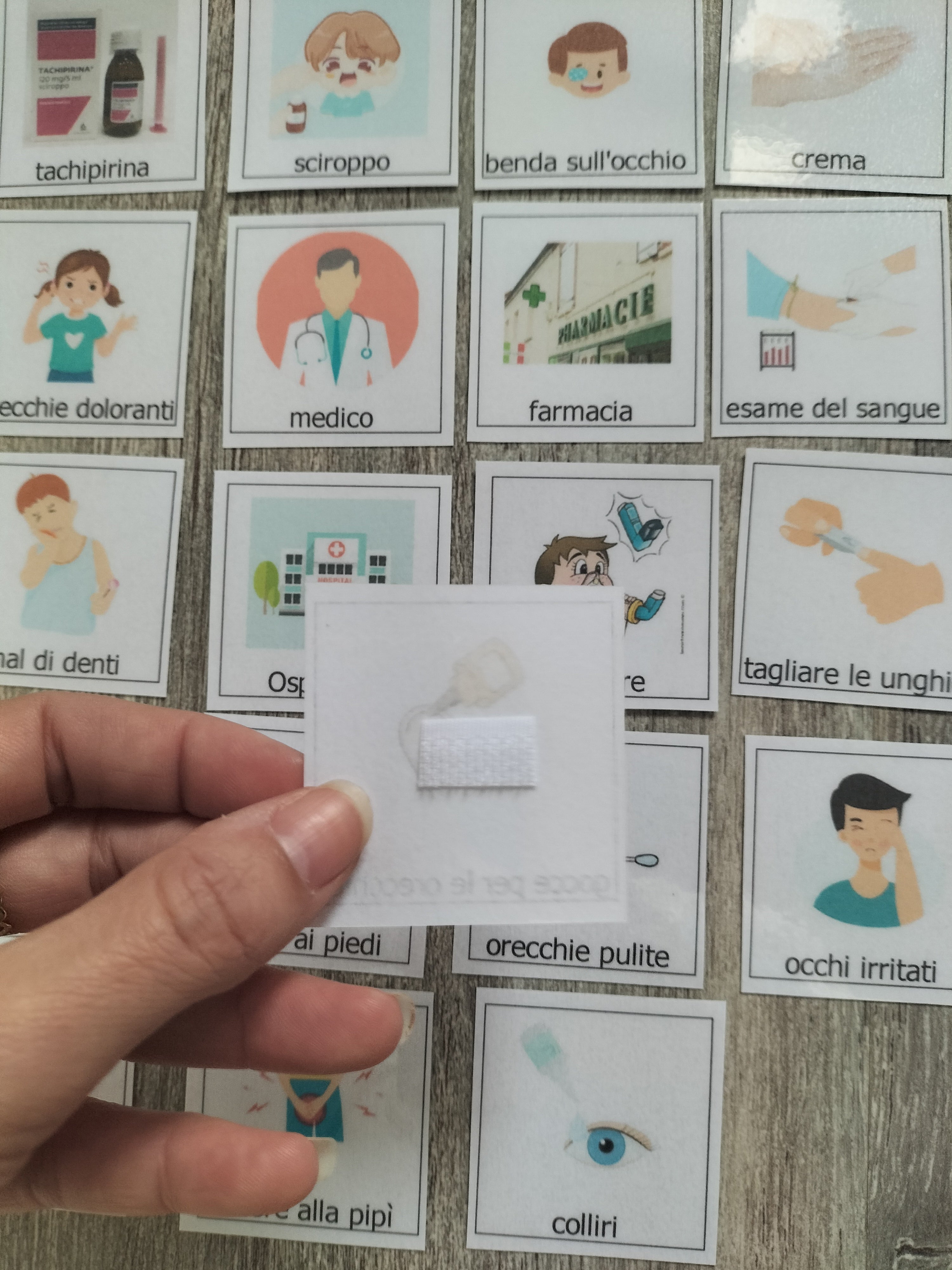 Pittogrammi CAA dolore e cura – 24 pezzi PECS autismo comunicazione bambini