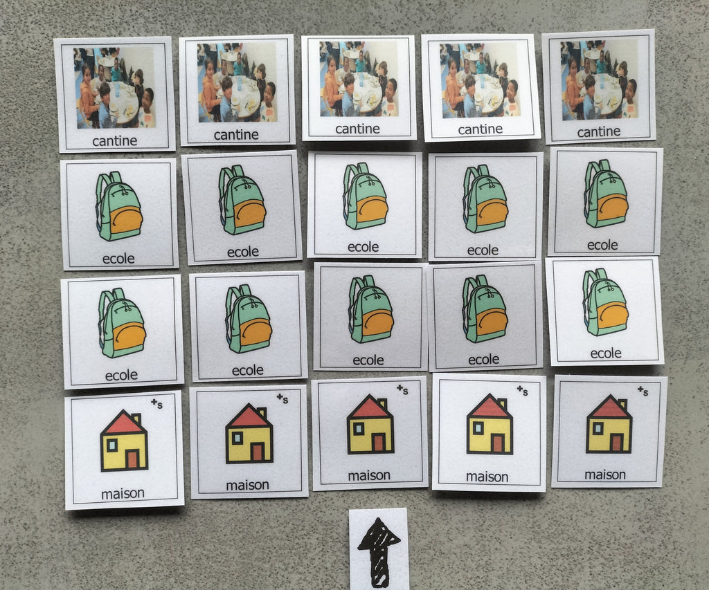 Semainier enfant Montessori avec pictogrammes – Routine semaine école maison cantine – CAA / PECS TSA TDAH
