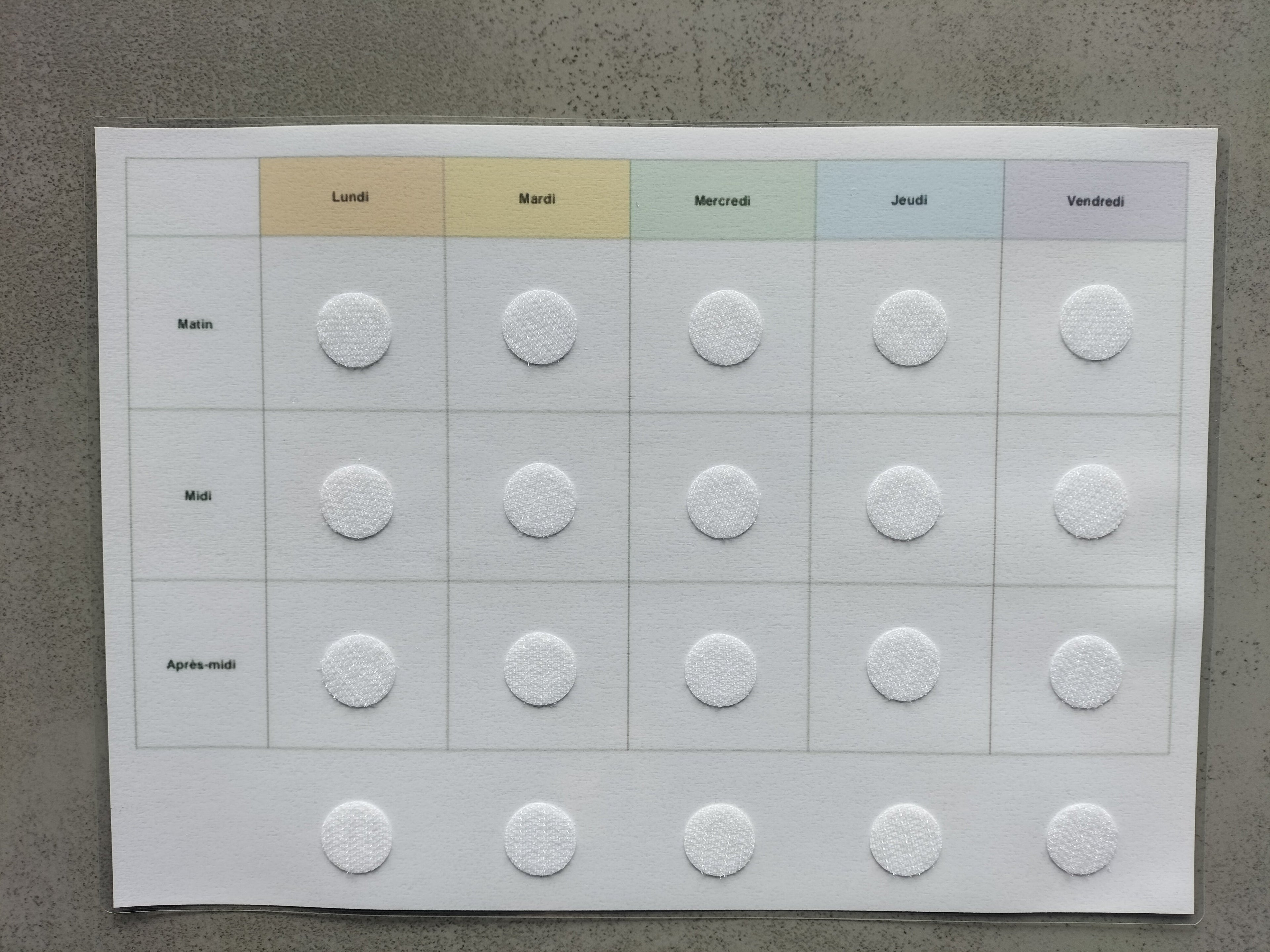 Semainier enfant Montessori avec pictogrammes – Routine semaine école maison cantine – CAA / PECS TSA TDAH
