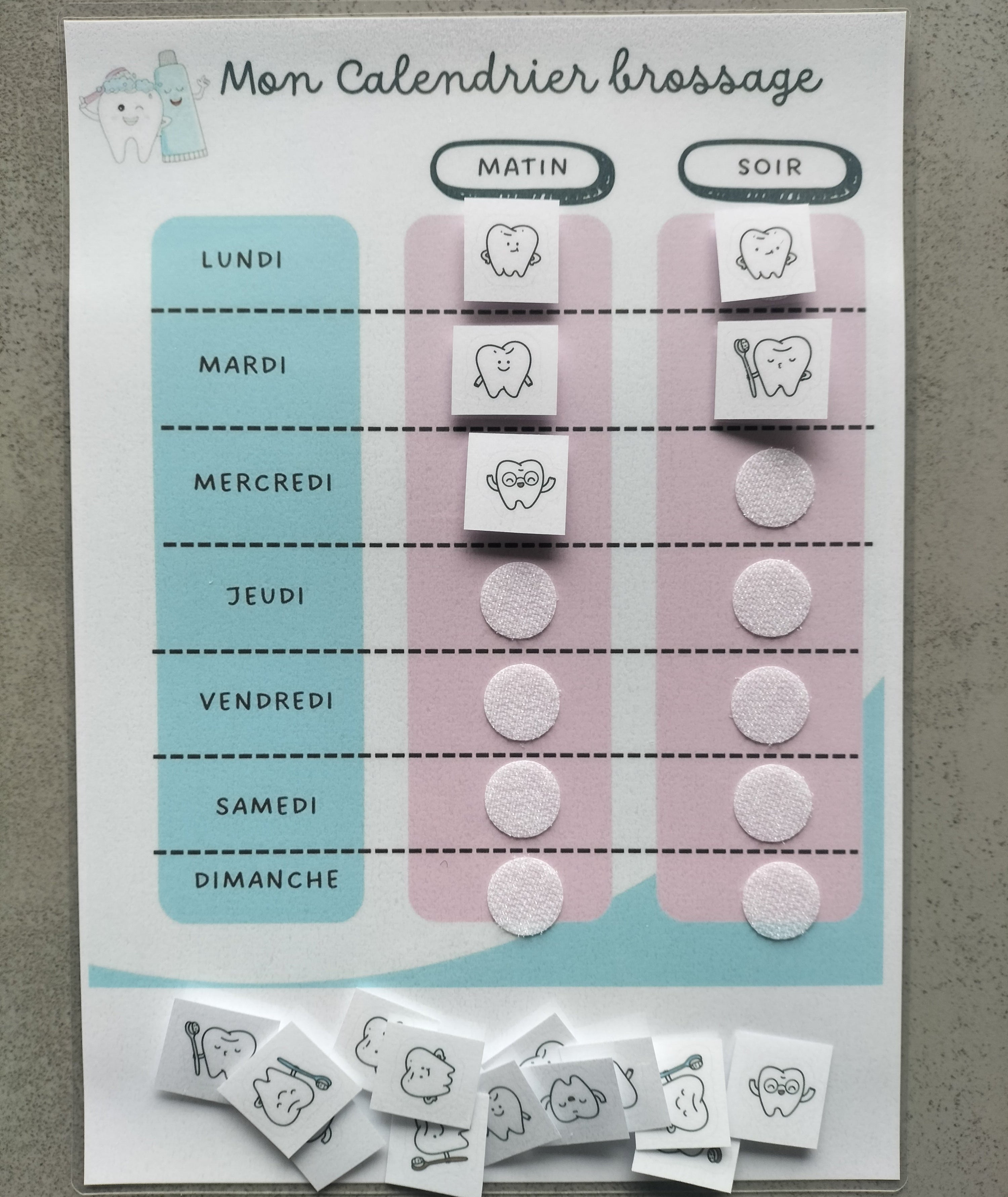 🪥 Tableau brossage dents enfant – Routine motivation hygiène Montessori – CAA / PECS TSA TDAH