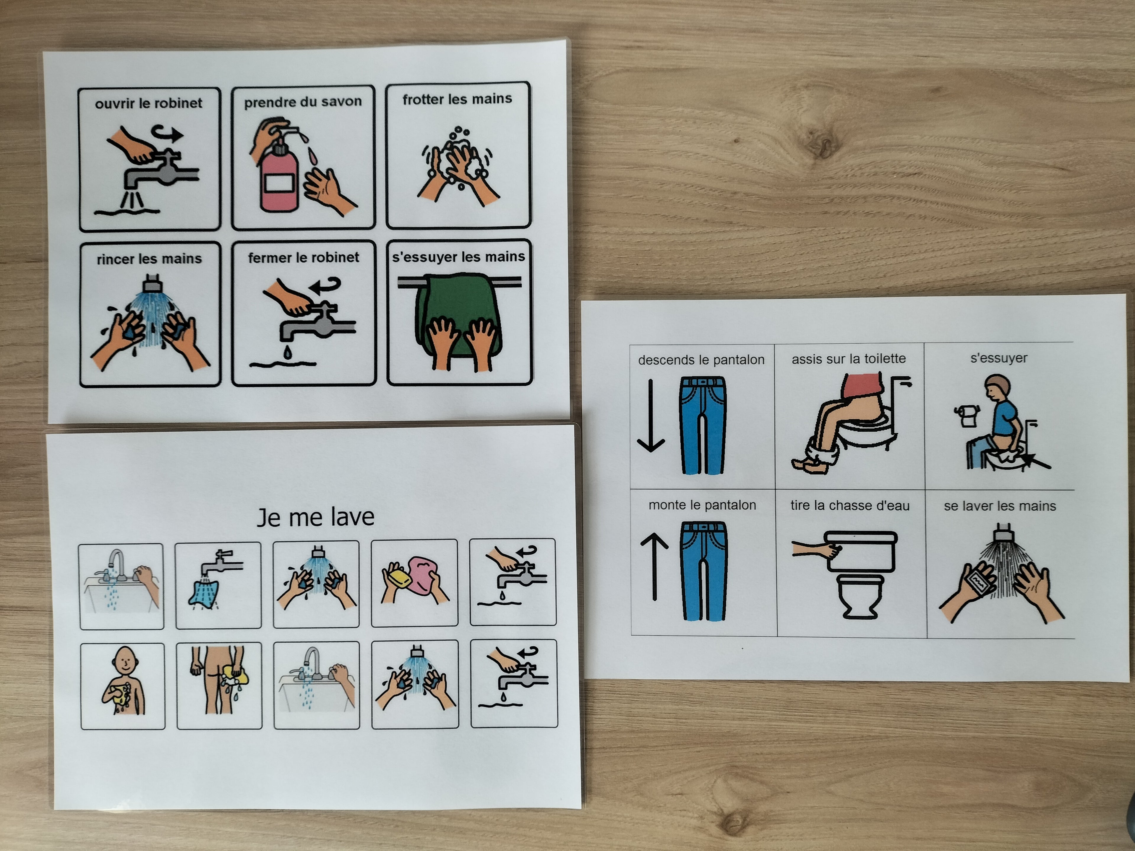 Affiches Séquentielles Toilettes & Hygiène Enfant – 3 Routines