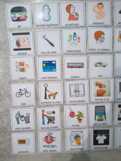 30 pictogrammes vie quotidienne ado adulte – PECS / Makaton CAA – communication TSA non verbal – autonomie handicap
