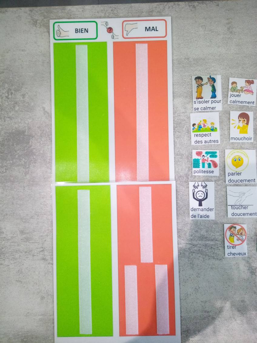 Tableau de comportement Montessori avec pictogrammes – Règles de vie et alternatives positives – CAA / PECS – Enfant TSA TDAH