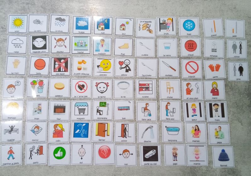 73 pictogrammes vie quotidienne enfant – PECS / Makaton – communication TSA non verbal Montessori – imagier complet