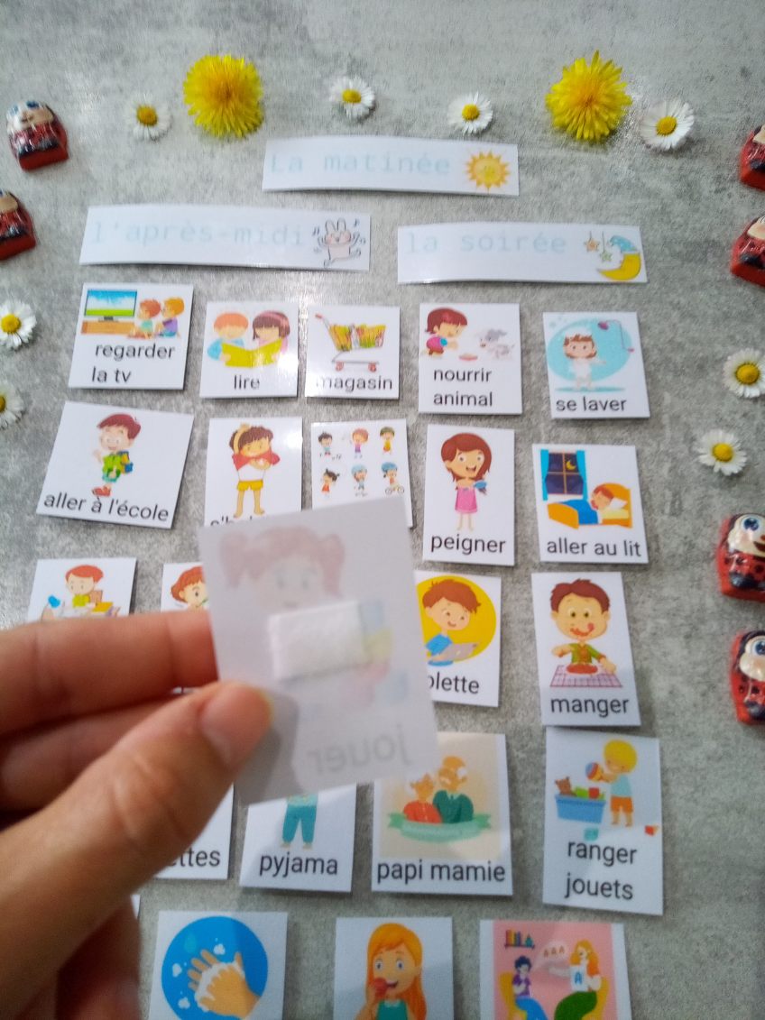Routine emploi du temps enfant – Pictogrammes journée Montessori – CAA / PECS TSA TDAH – organisation visuelle 27 pictos