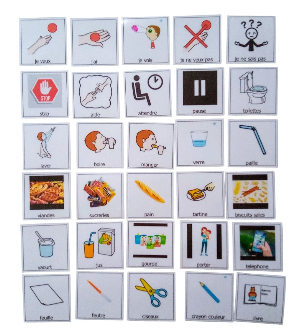 30 pictogrammes vie quotidienne enfant – PECS / Makaton CAA – communication TSA non verbal – Montessori