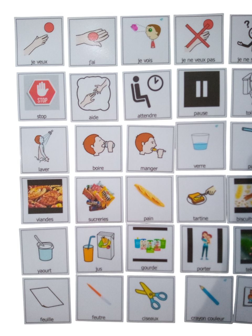 30 pictogrammes vie quotidienne enfant – PECS / Makaton CAA – communication TSA non verbal – Montessori