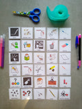 Lot 30 pictogrammes matériel scolaire et consignes – communication visuelle classe PECS Montessori TSA