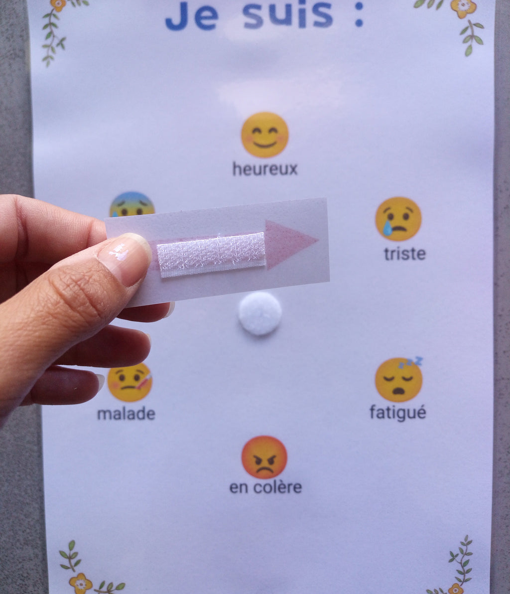 Roue des émotions enfant – Support visuel Montessori – CAA / PECS TSA non verbal – gestion des émotions A4 plastifiée