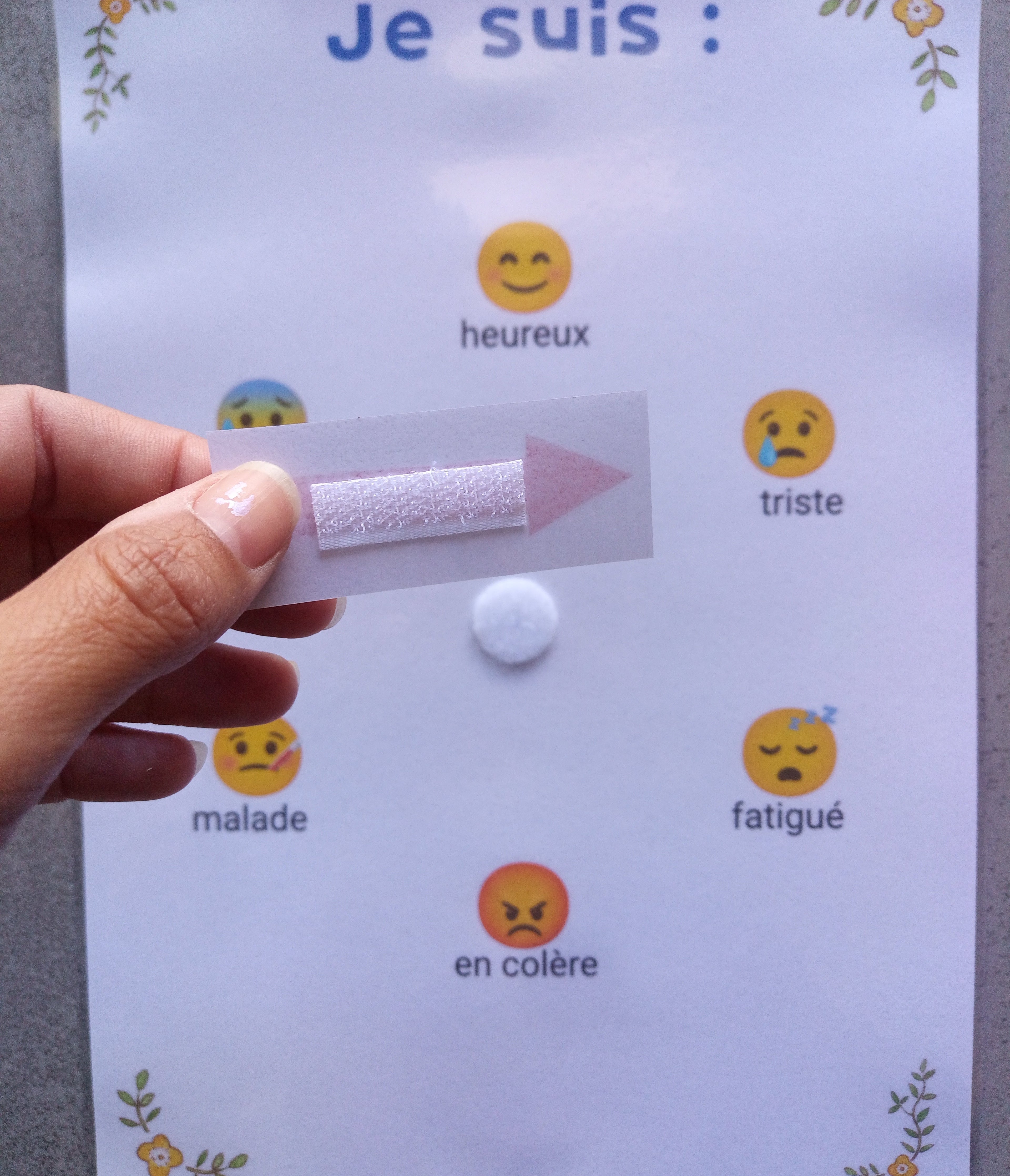 Roue des émotions enfant – Support visuel Montessori – CAA / PECS TSA non verbal – gestion des émotions A4 plastifiée