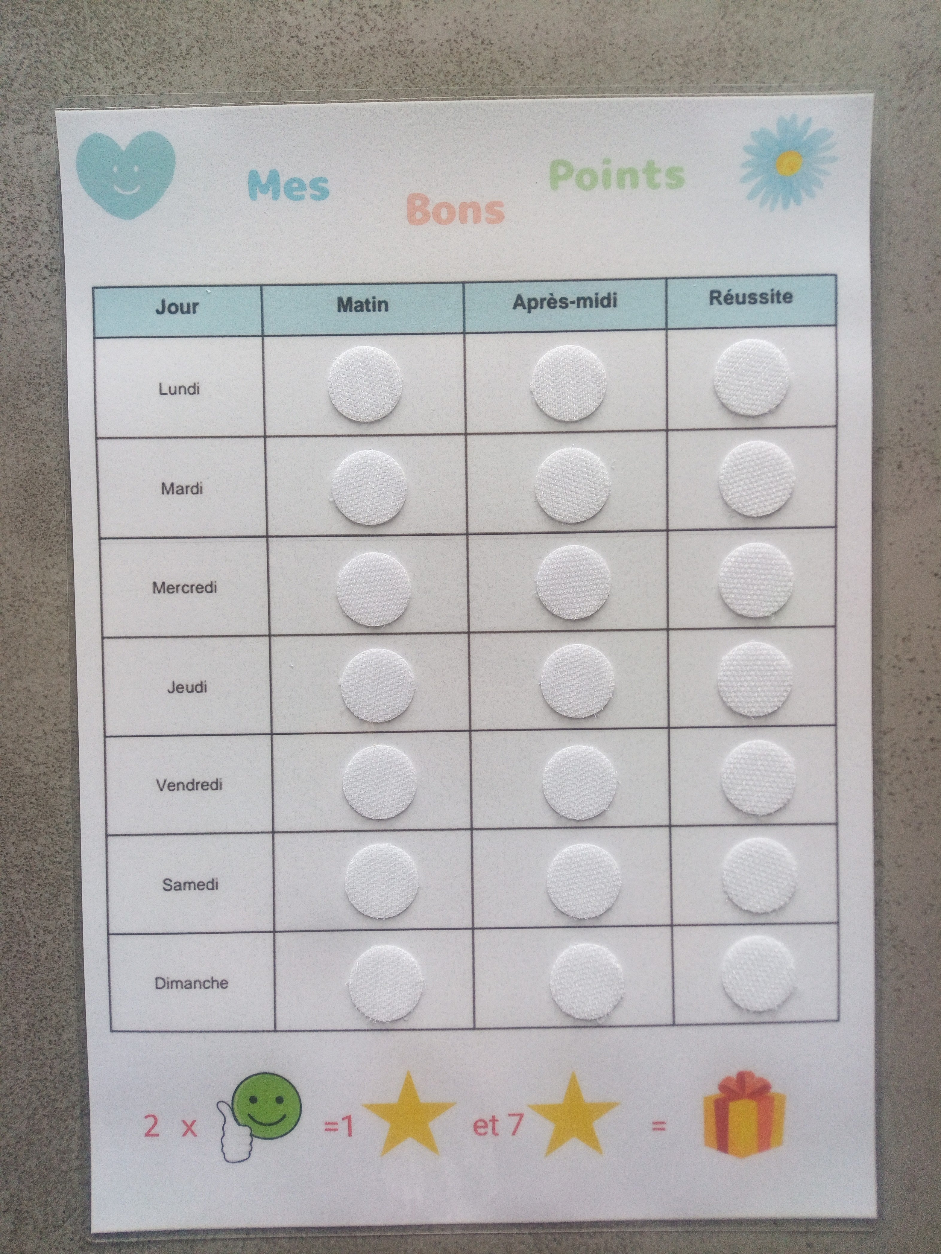 Tableau de comportement enfant – Routine & récompense avec pictogrammes
