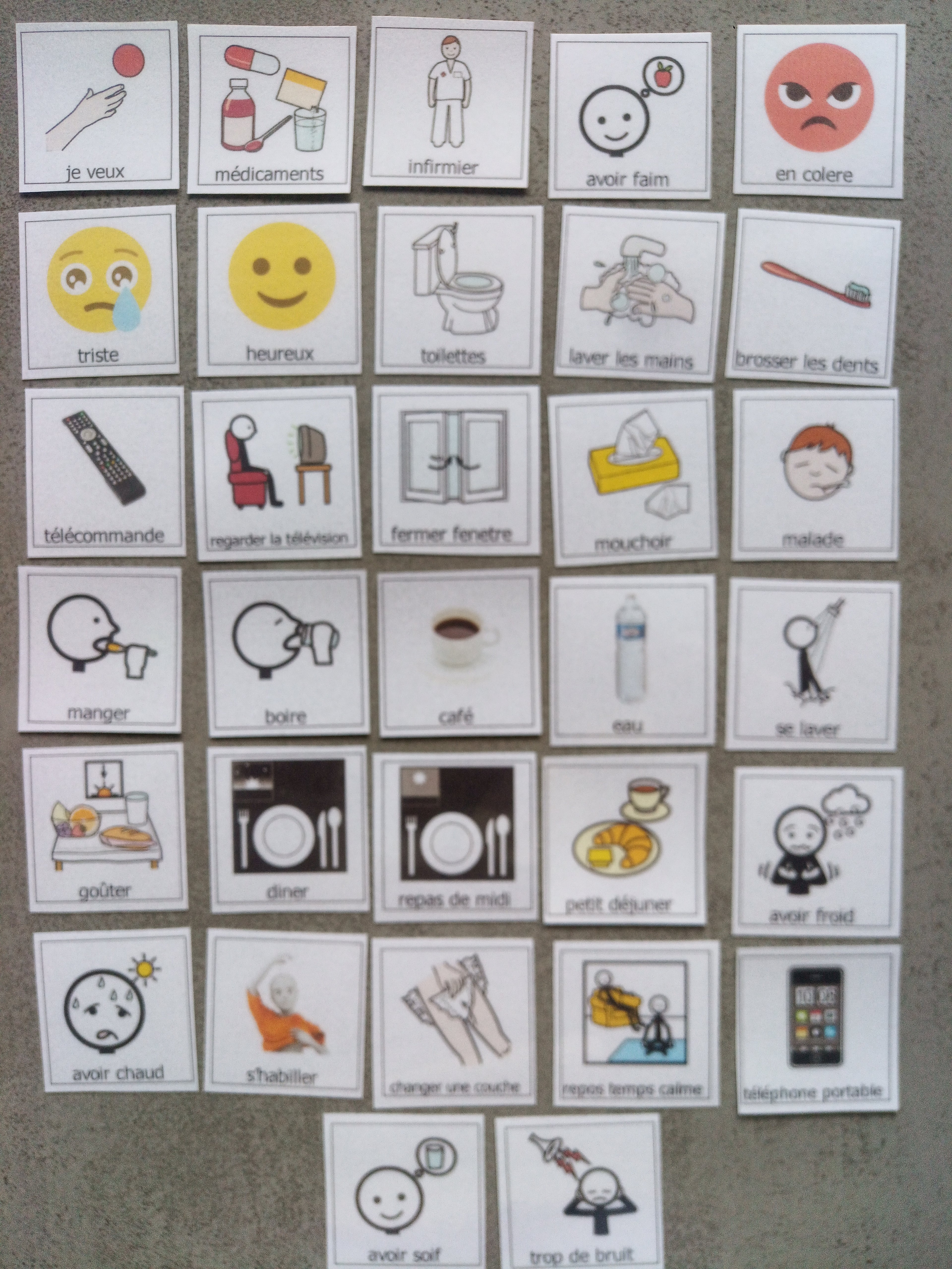 32 pictogrammes communication hospitalisation – PECS / Makaton CAA – patient non verbal TSA AVC Alzheimer – besoins soins