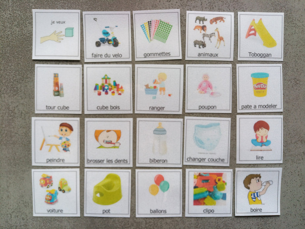 20 pictogrammes vie quotidienne jeune enfant – PECS / Makaton CAA – communication TSA non verbal – Montessori