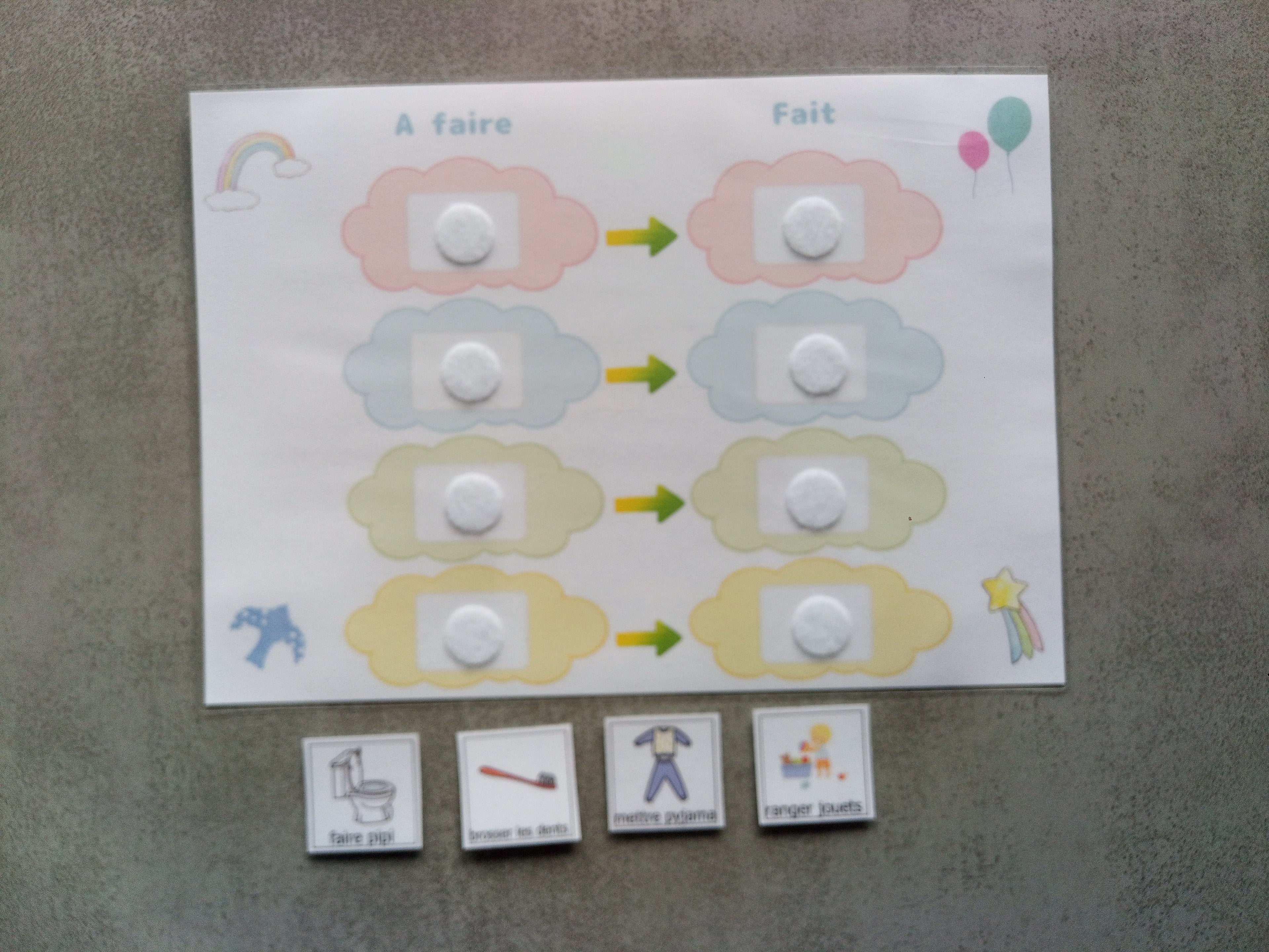 Routine du soir enfant visuelle – Pictogrammes coucher Montessori – CAA / PECS TSA TDAH – autonomie A4 plastifiée