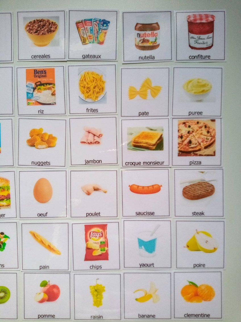 30 pictogrammes alimentation enfant – PECS / Makaton / TSA non verbal – communication repas Montessori – éveil du langage