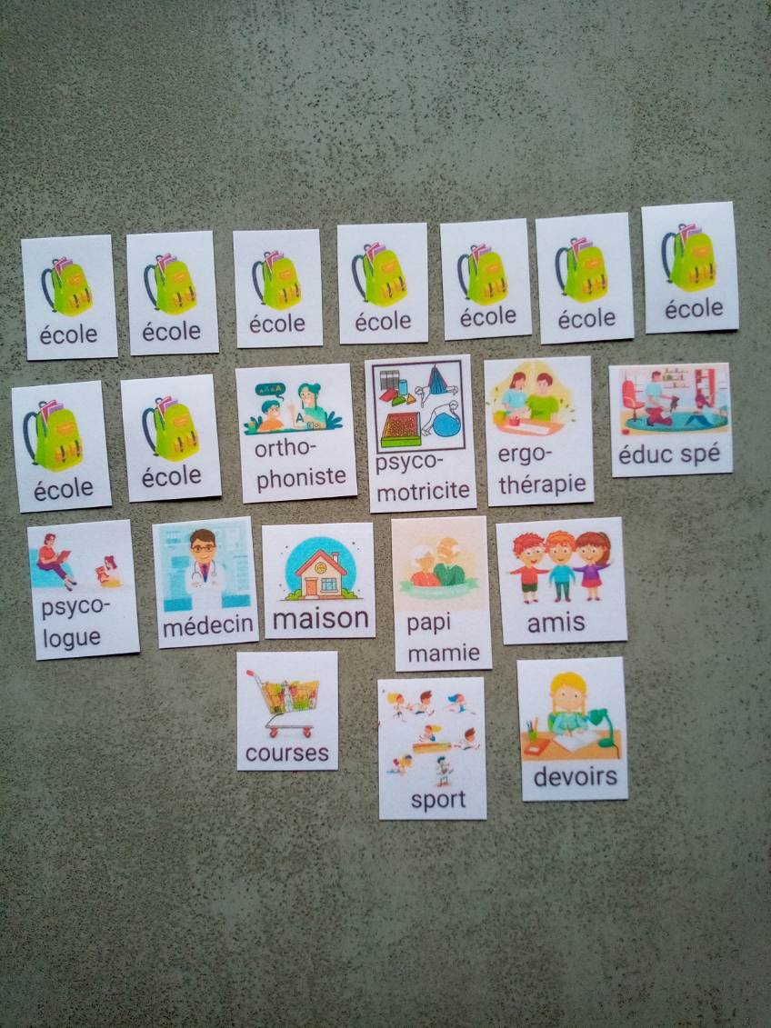 Semainier enfant Montessori avec pictogrammes – Routine semaine école maison spécialiste – CAA / PECS TSA TDAH