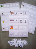 apprentissage lecture premiers mots enfant – lettres mobiles Montessori PECS TSA non verbal – déchiffrage 3 à 5 lettres