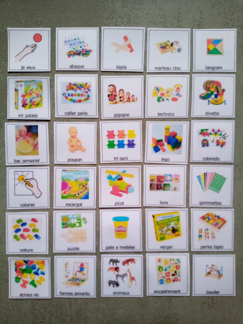 30 pictogrammes jeux et activités enfant – PECS / Makaton CAA – choix loisirs Montessori – communication TSA non verbal