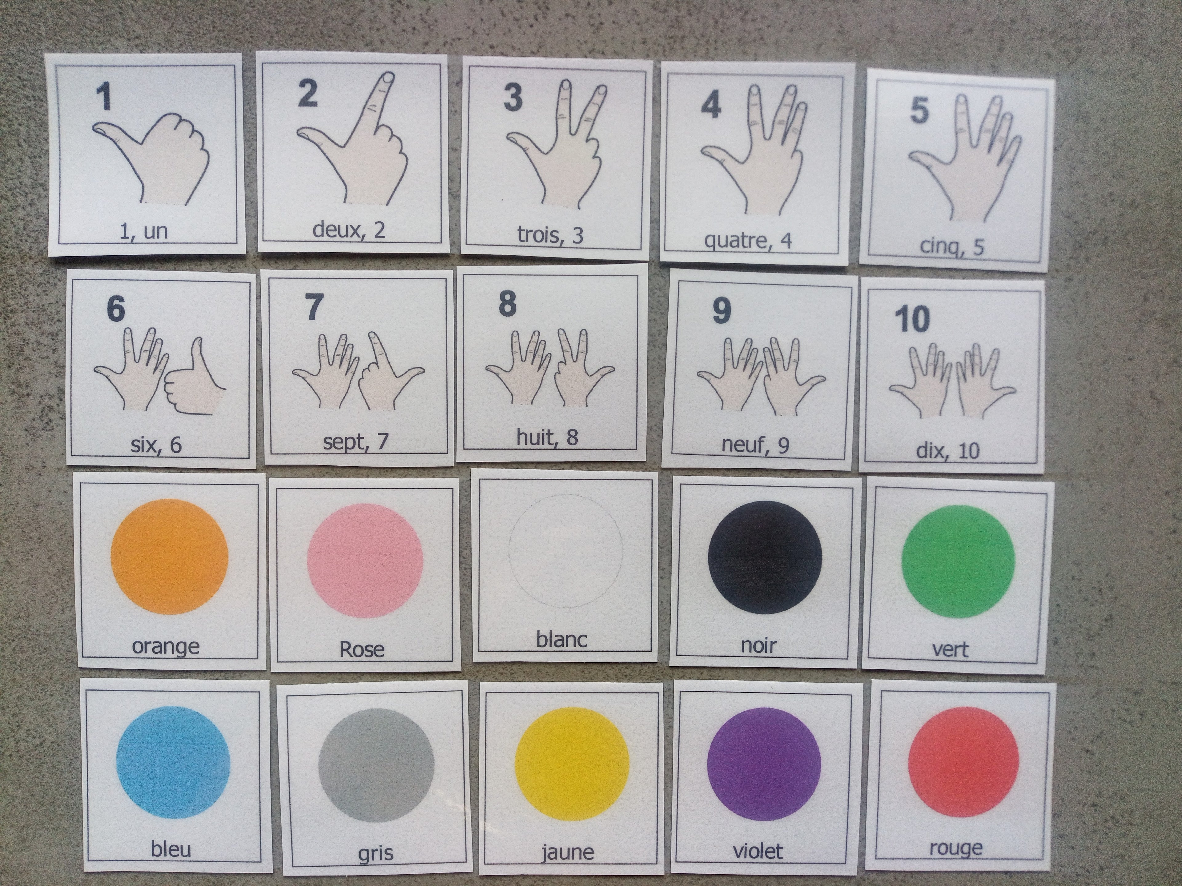20 pictogrammes couleurs et chiffres enfant – Imagier Montessori PECS communication TSA non verbal – apprentissage ludique