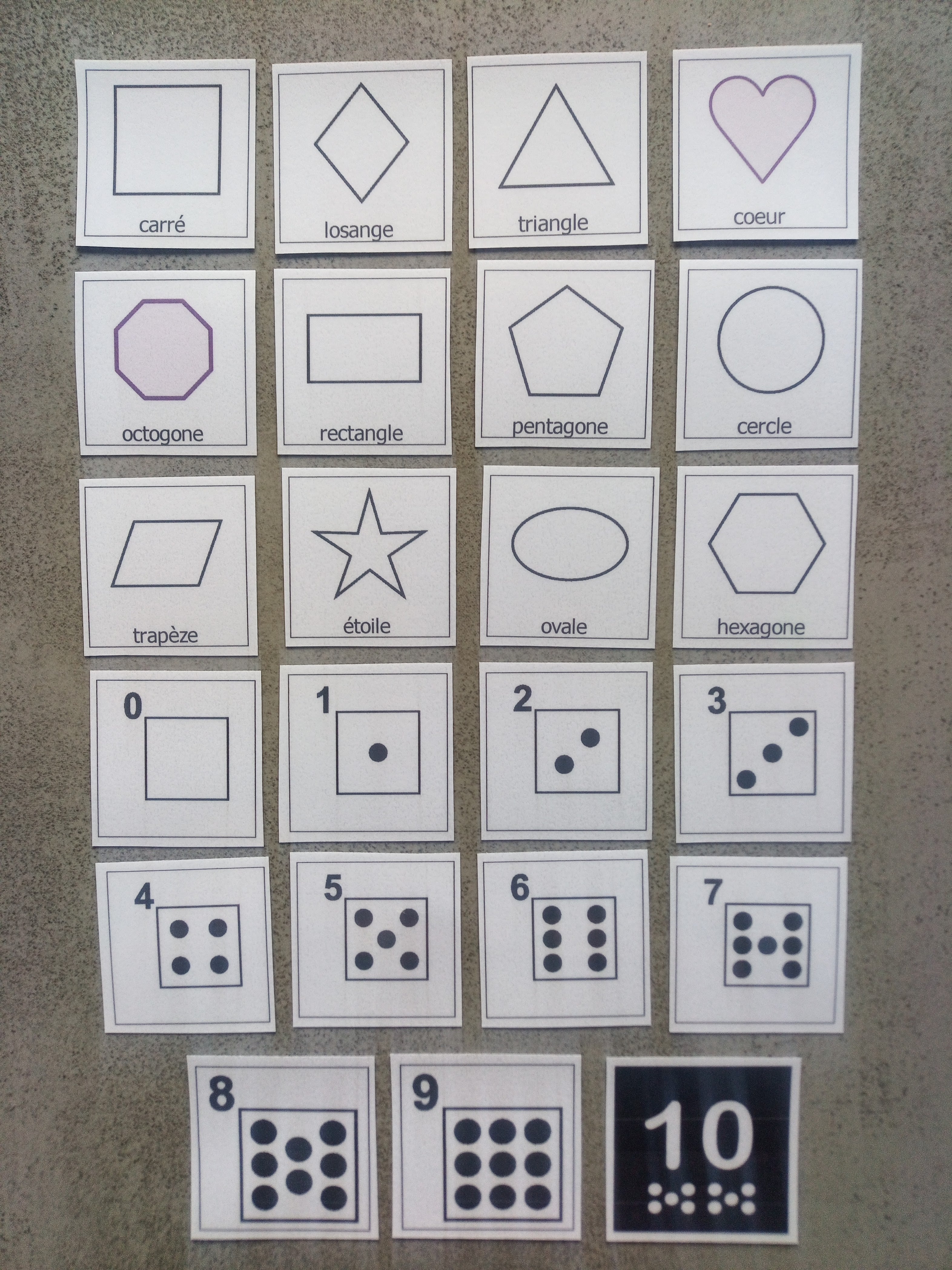 23 pictogrammes nombres et formes géométriques – Montessori PECS communication TSA non verbal – apprentissage visuel mathématiques