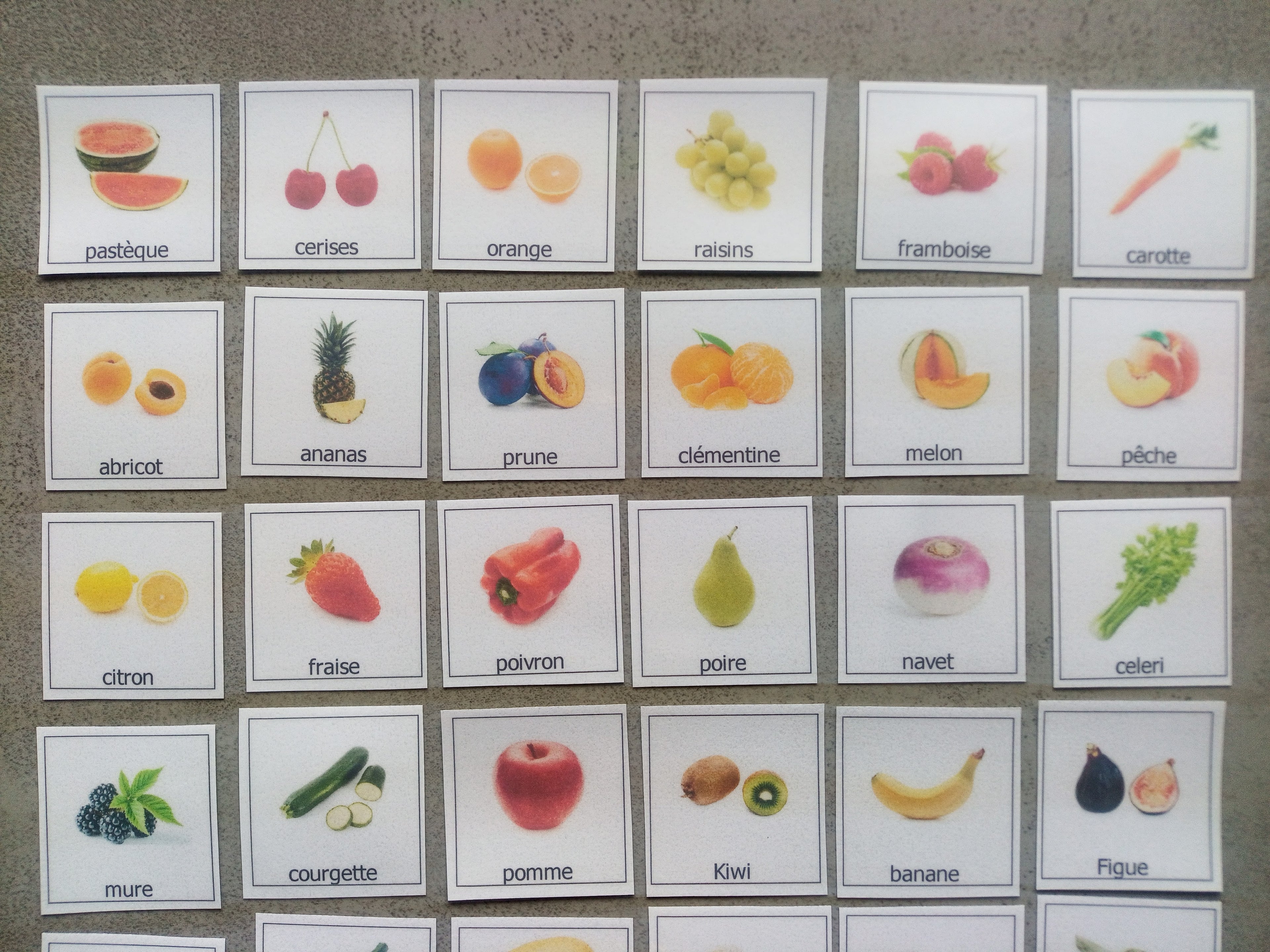 40 pictogrammes fruits et légumes enfant – Imagier Montessori – PECS communication TSA non verbal – vocabulaire alimentation