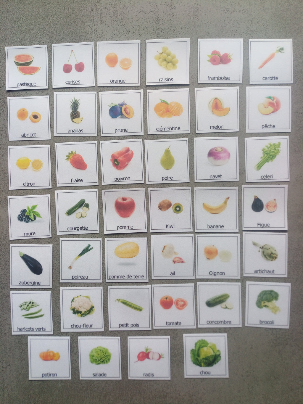 40 pictogrammes fruits et légumes enfant – Imagier Montessori – PECS communication TSA non verbal – vocabulaire alimentation