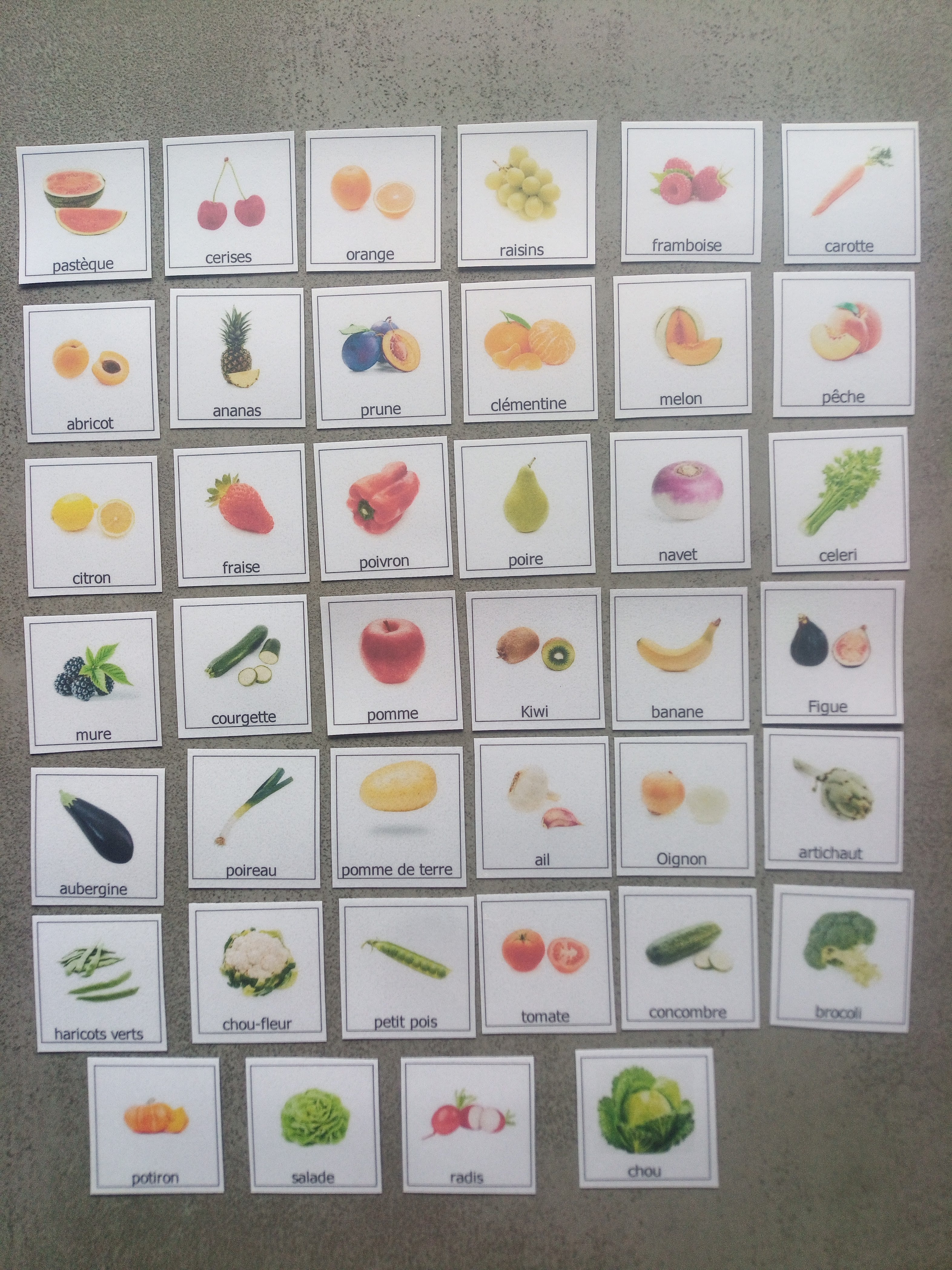 40 pictogrammes fruits et légumes enfant – Imagier Montessori – PECS communication TSA non verbal – vocabulaire alimentation
