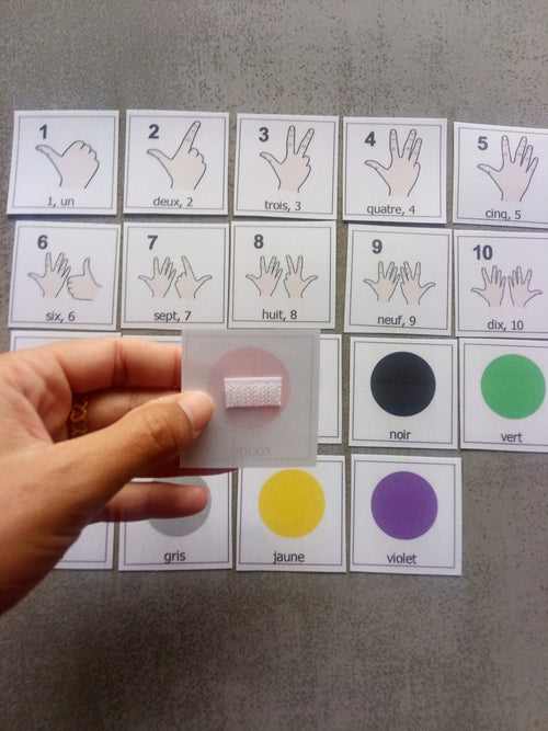 20 pictogrammes couleurs et chiffres enfant – Imagier Montessori PECS communication TSA non verbal – apprentissage ludique