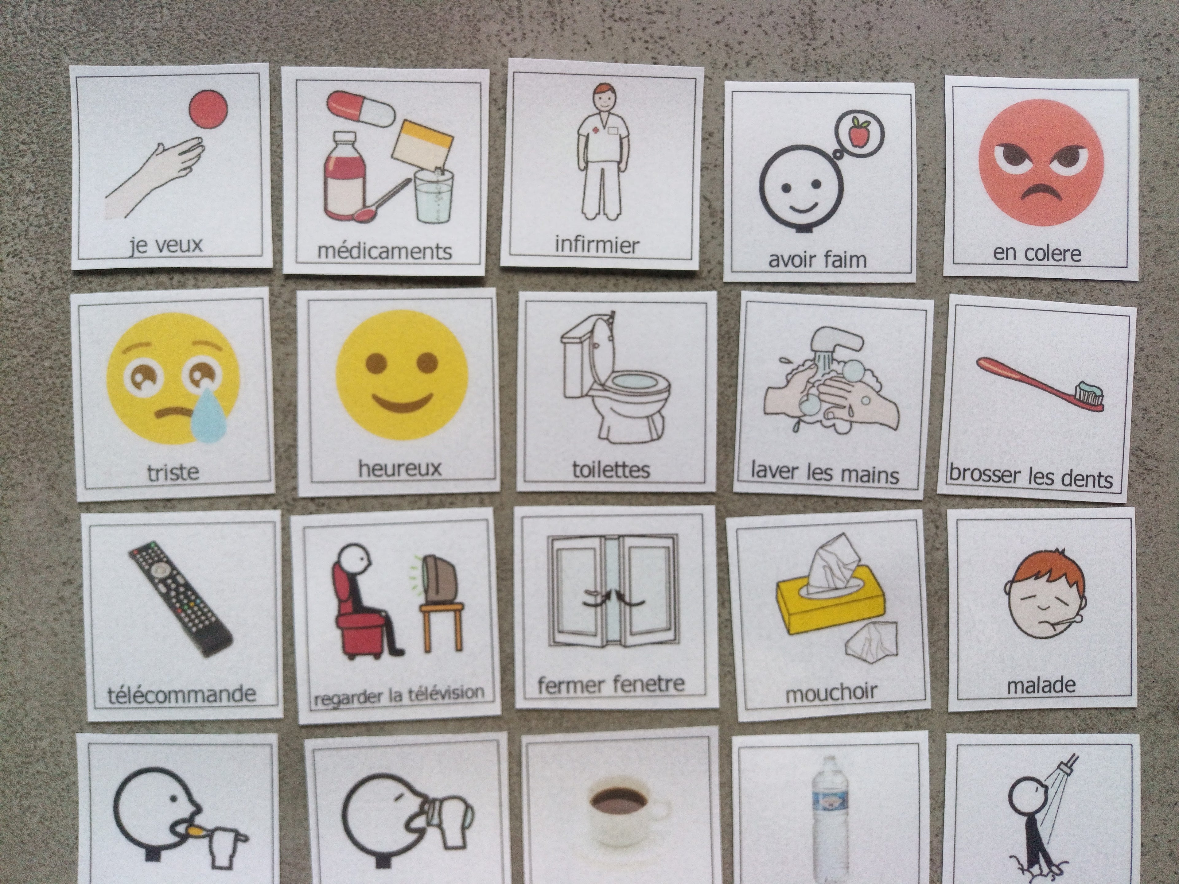32 pictogrammes communication hospitalisation – PECS / Makaton CAA – patient non verbal TSA AVC Alzheimer – besoins soins