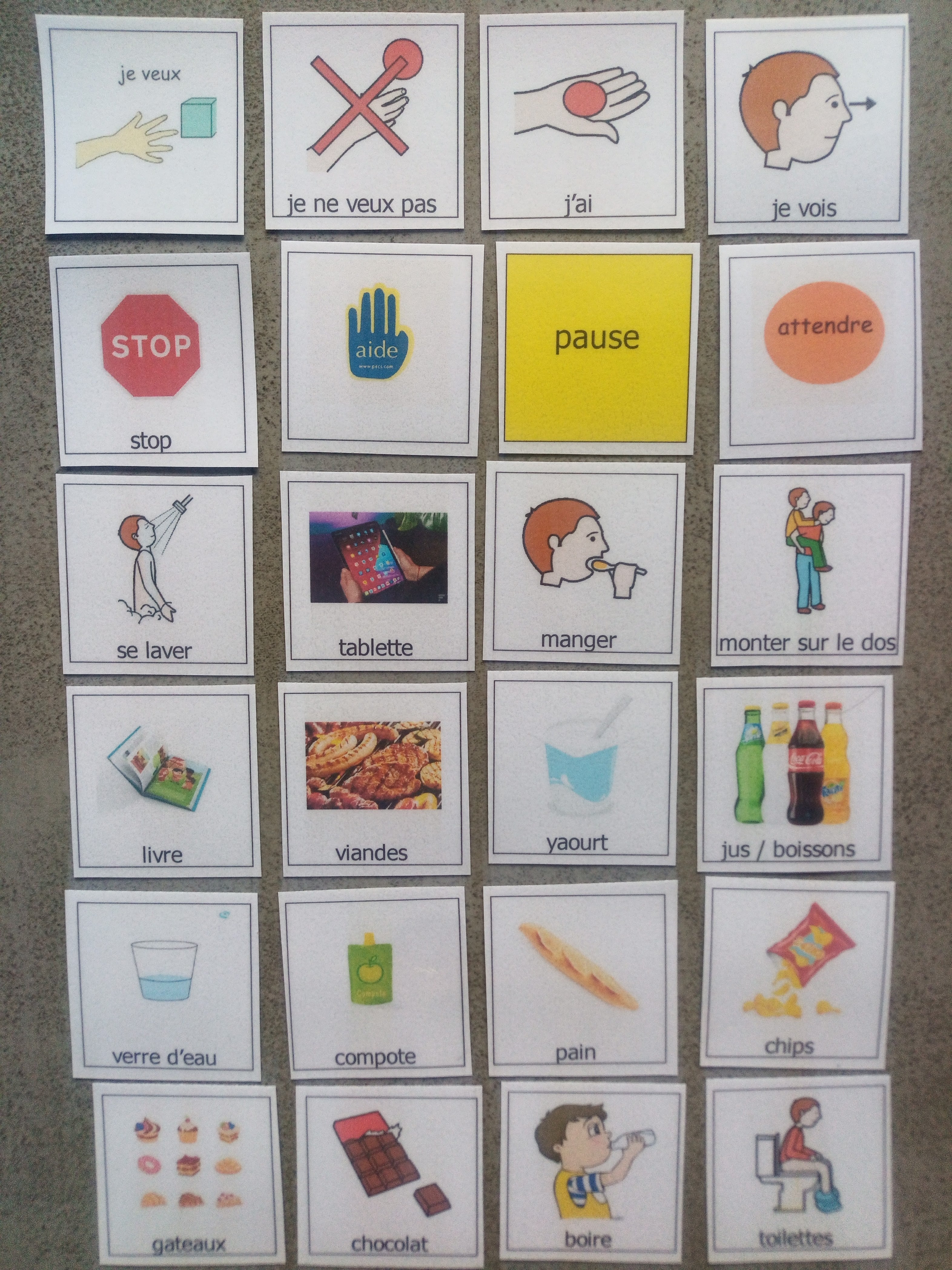 lot 24 pictogrammes communication quotidien pecs caa makaton