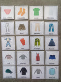 20 pictogrammes vêtements enfant – PECS / Makaton CAA – autonomie habillage Montessori – TSA non verbal