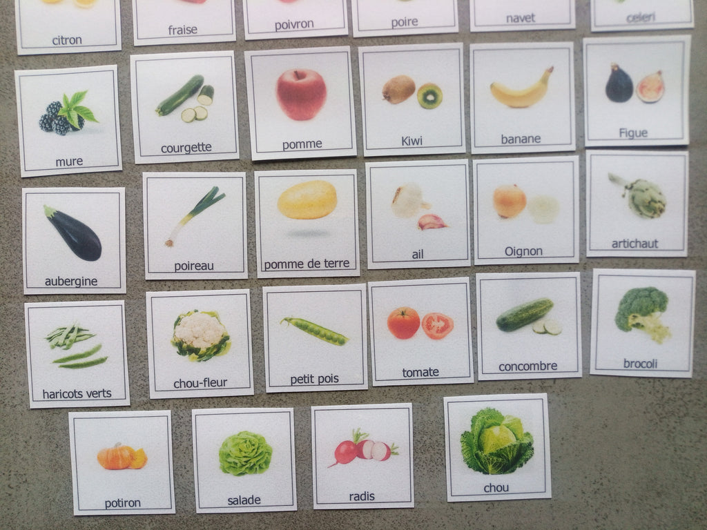 40 pictogrammes fruits et légumes enfant – Imagier Montessori – PECS communication TSA non verbal – vocabulaire alimentation
