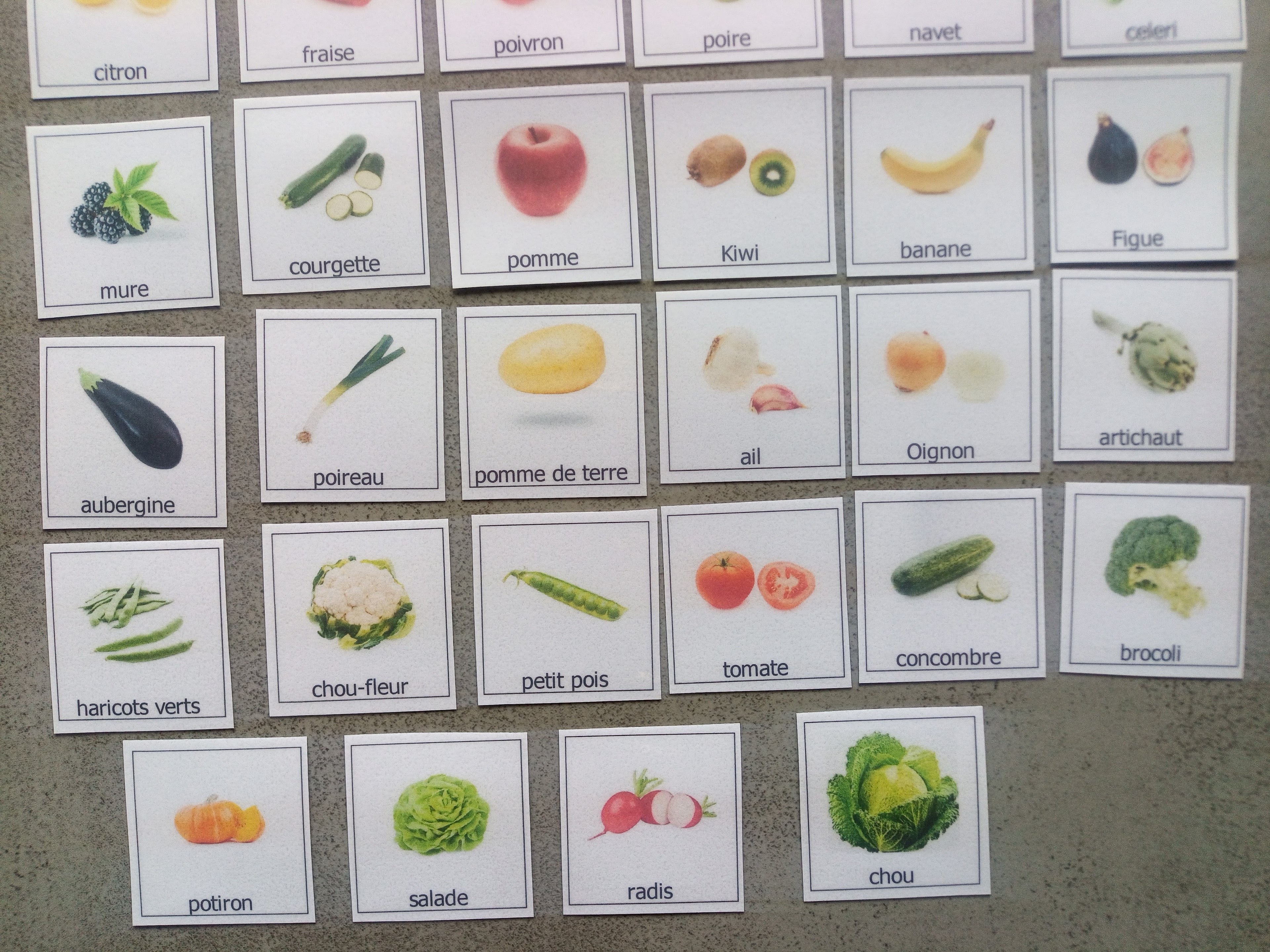 40 pictogrammes fruits et légumes enfant – Imagier Montessori – PECS communication TSA non verbal – vocabulaire alimentation