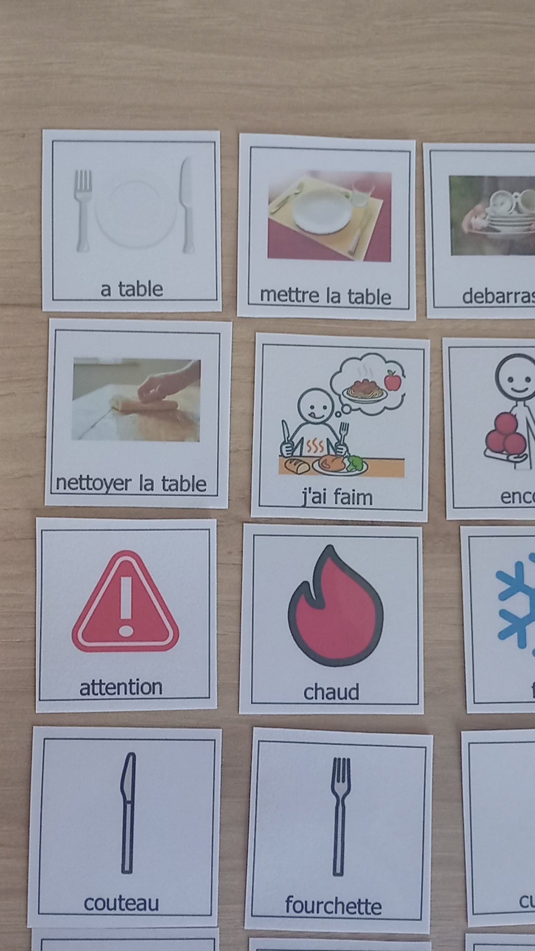 29 pictogrammes pour le repas