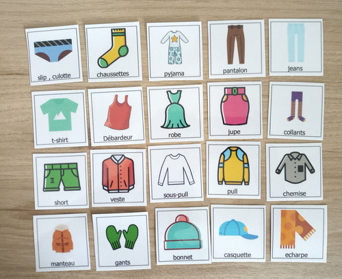 20 pictogrammes vêtements