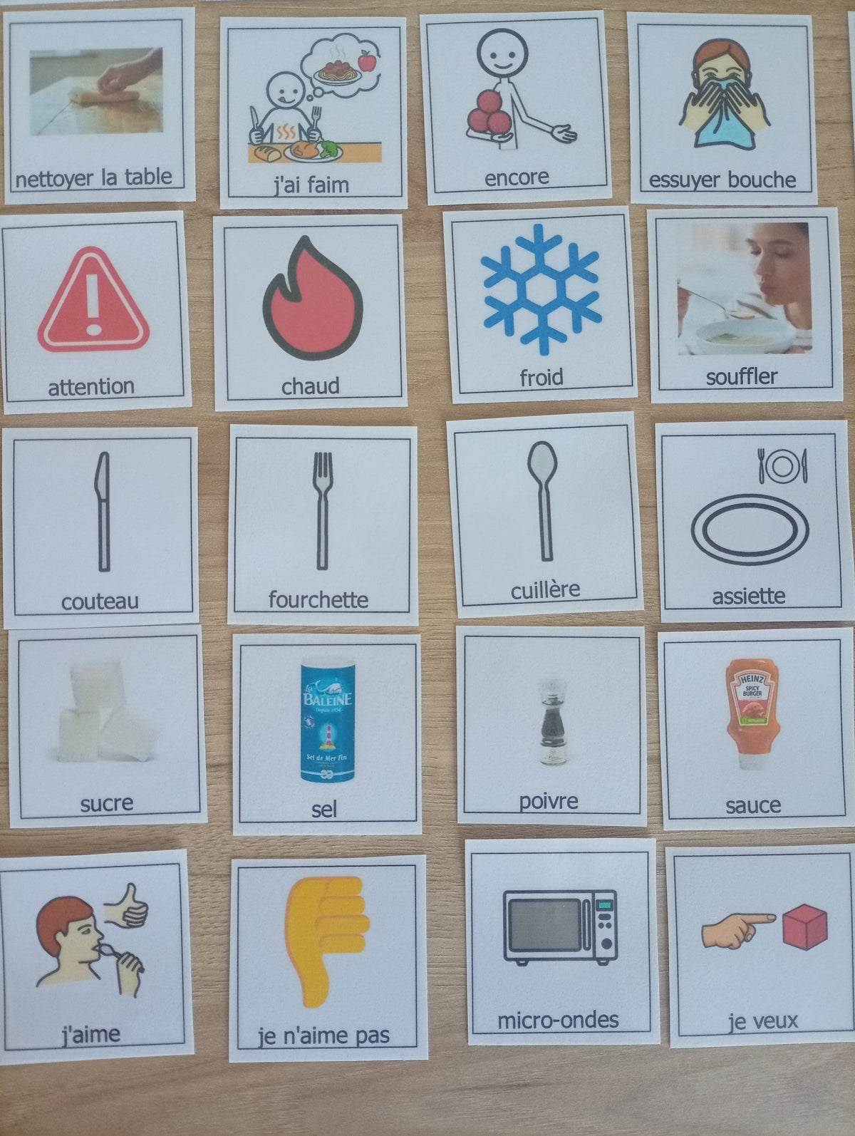 29 pictogrammes pour le repas