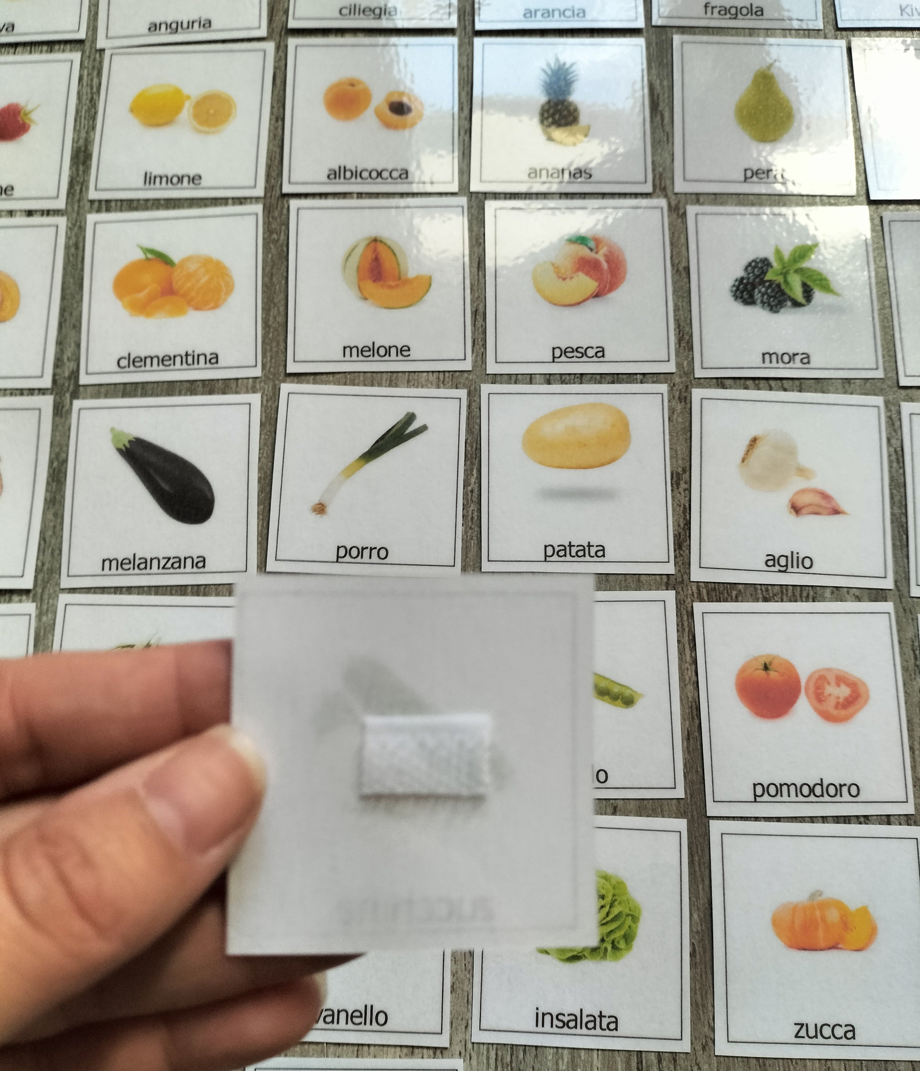 40 Pictogrammi Frutta e Verdura Plastificati – Carte Montessori e Comunicazione PECS