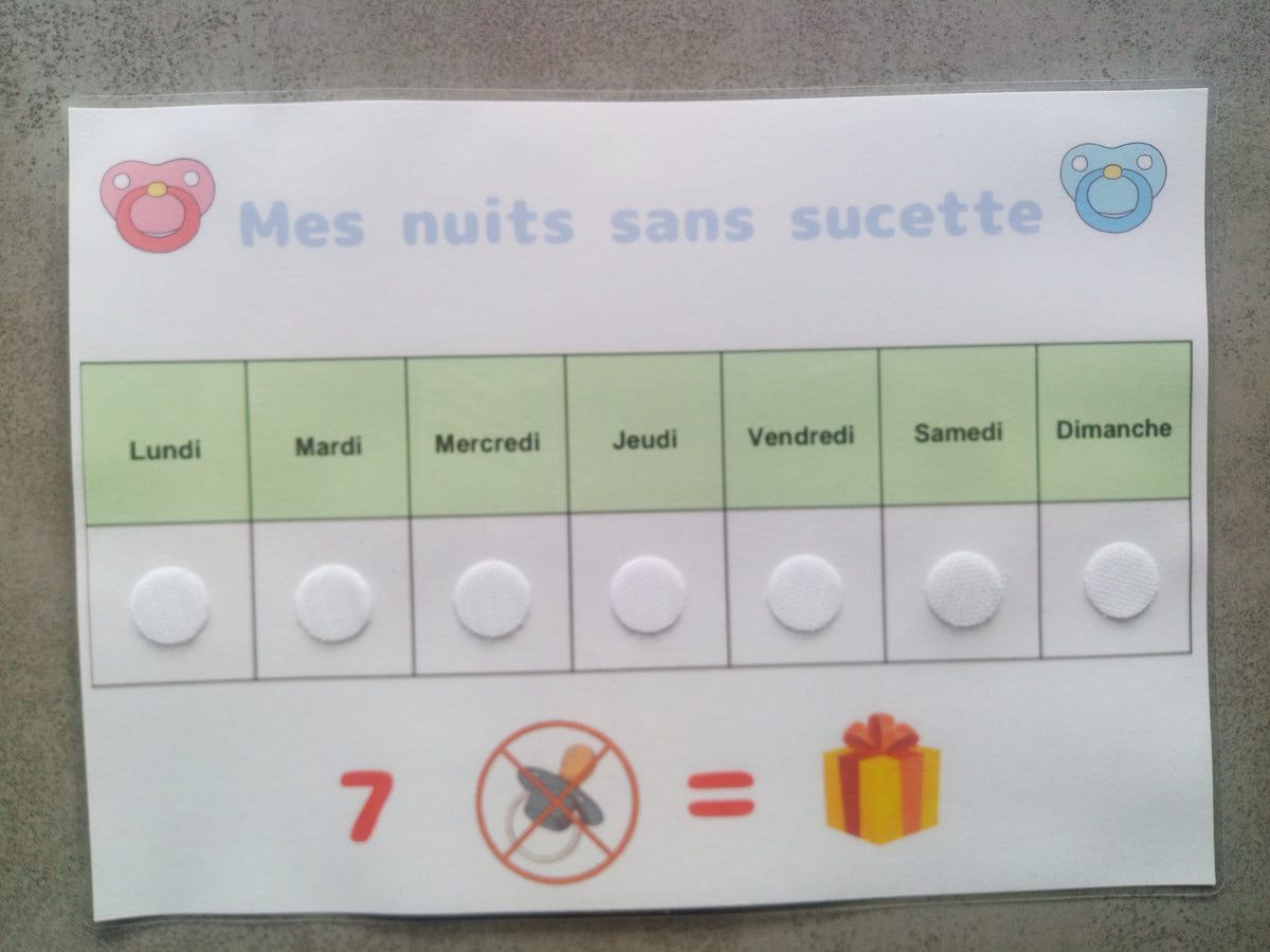 🧸 Tableau routine « J’arrête la sucette »