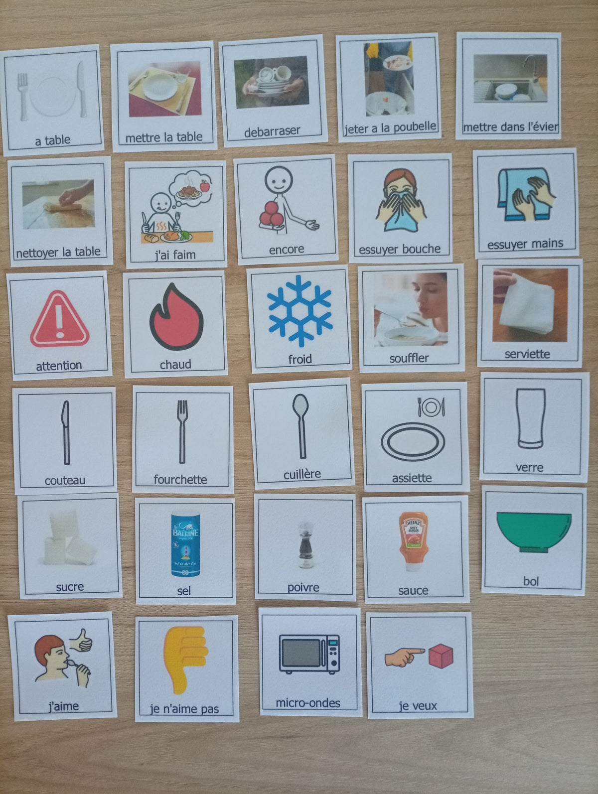 29 pictogrammes pour le repas