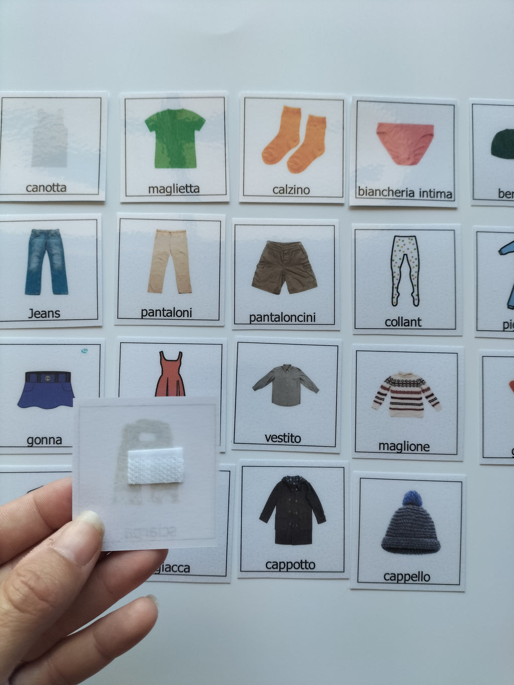 Pictogrammi Abbigliamento Plastificati – Autonomia e Comunicazione CAA per Bambini