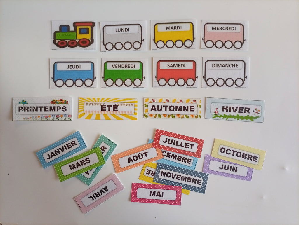 Pictogrammes Jours de la semaine, Mois et Saisons – PECS Montessori TSA