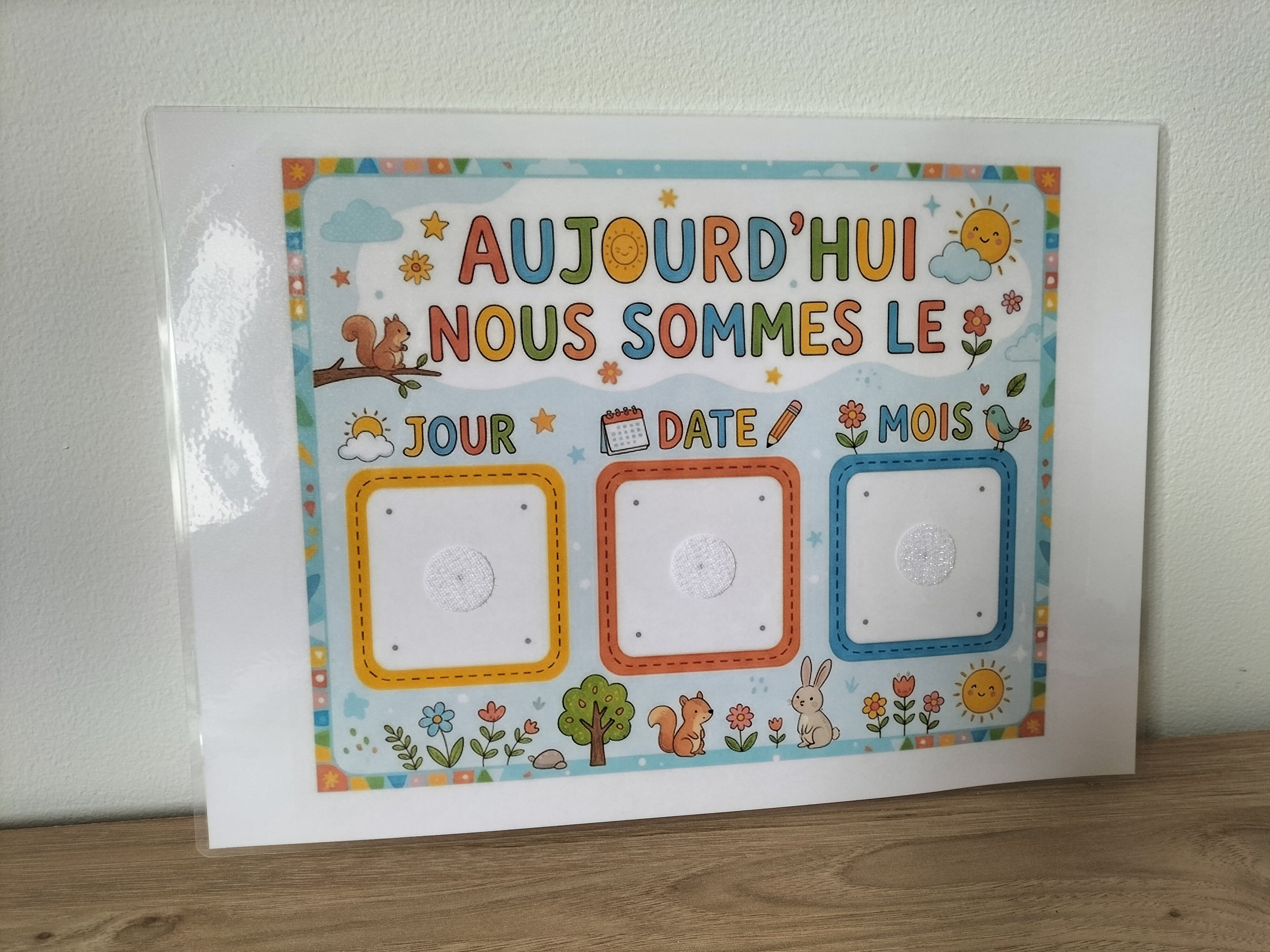 Affiche date du jour | Calendrier éducatif velcro TSA Autisme
