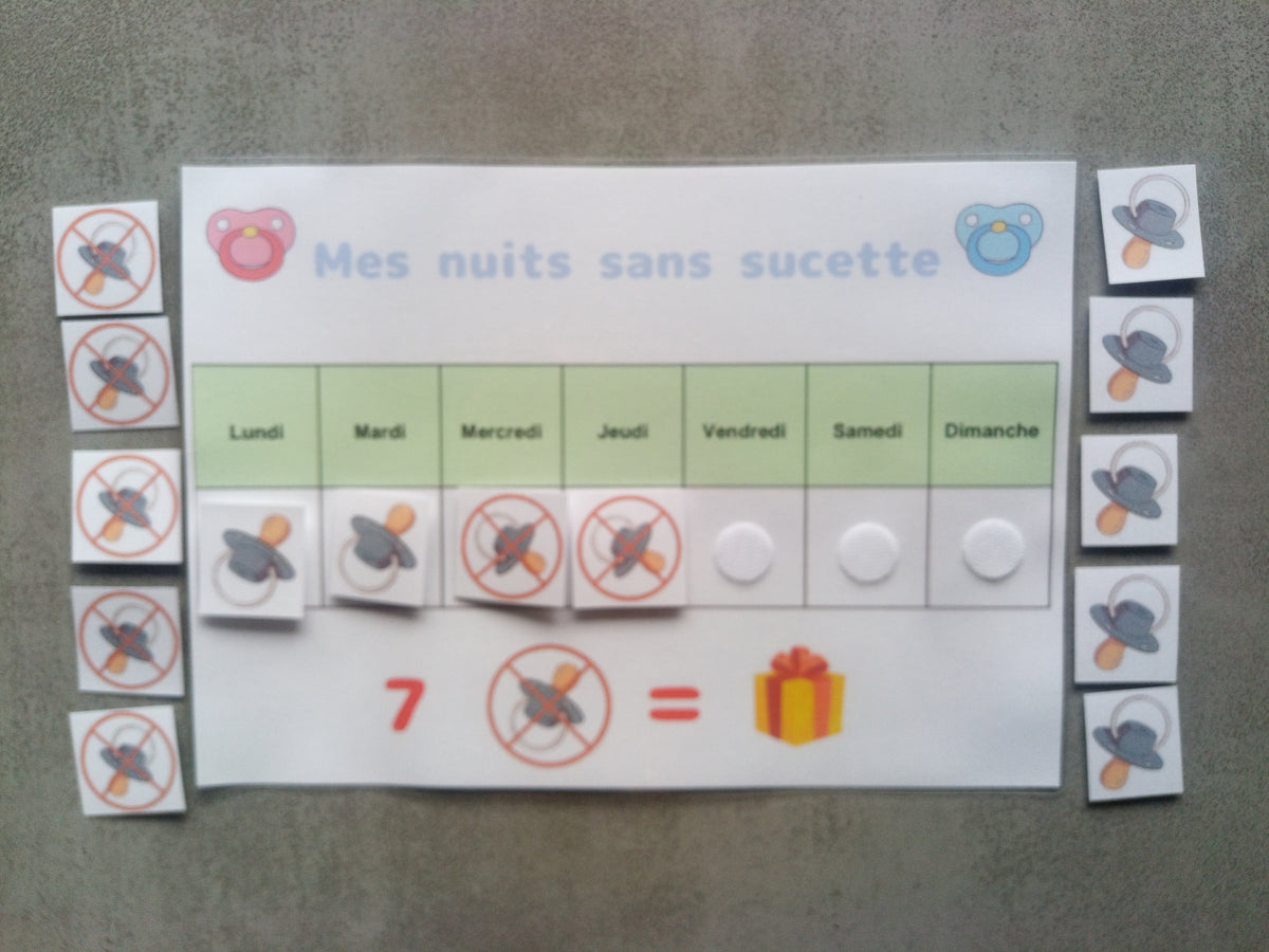 🧸 Tableau routine « J’arrête la sucette »