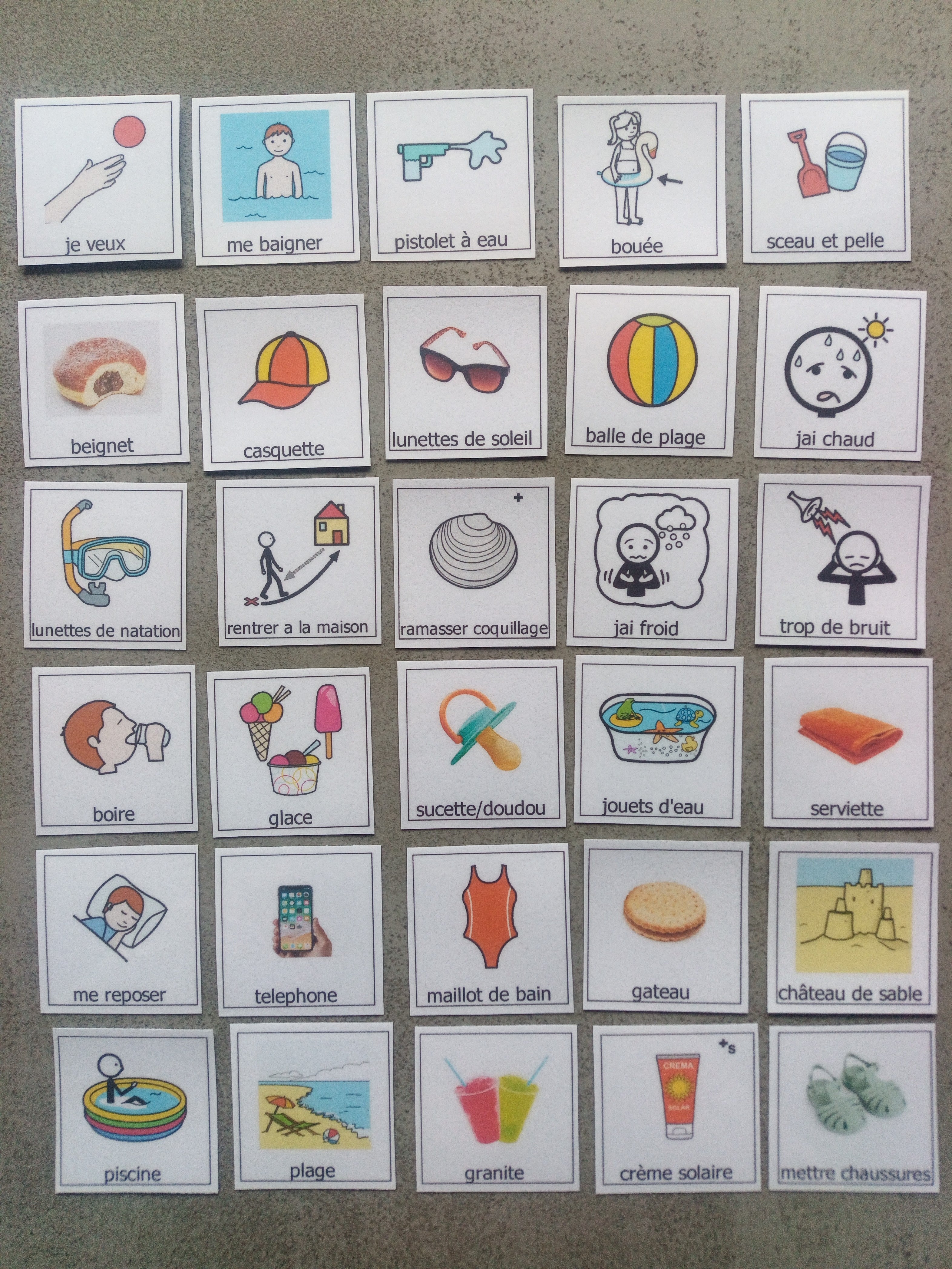 30 Pictogrammes Été PECS Makaton | Communication TSA Autisme Enfant Non Verbal