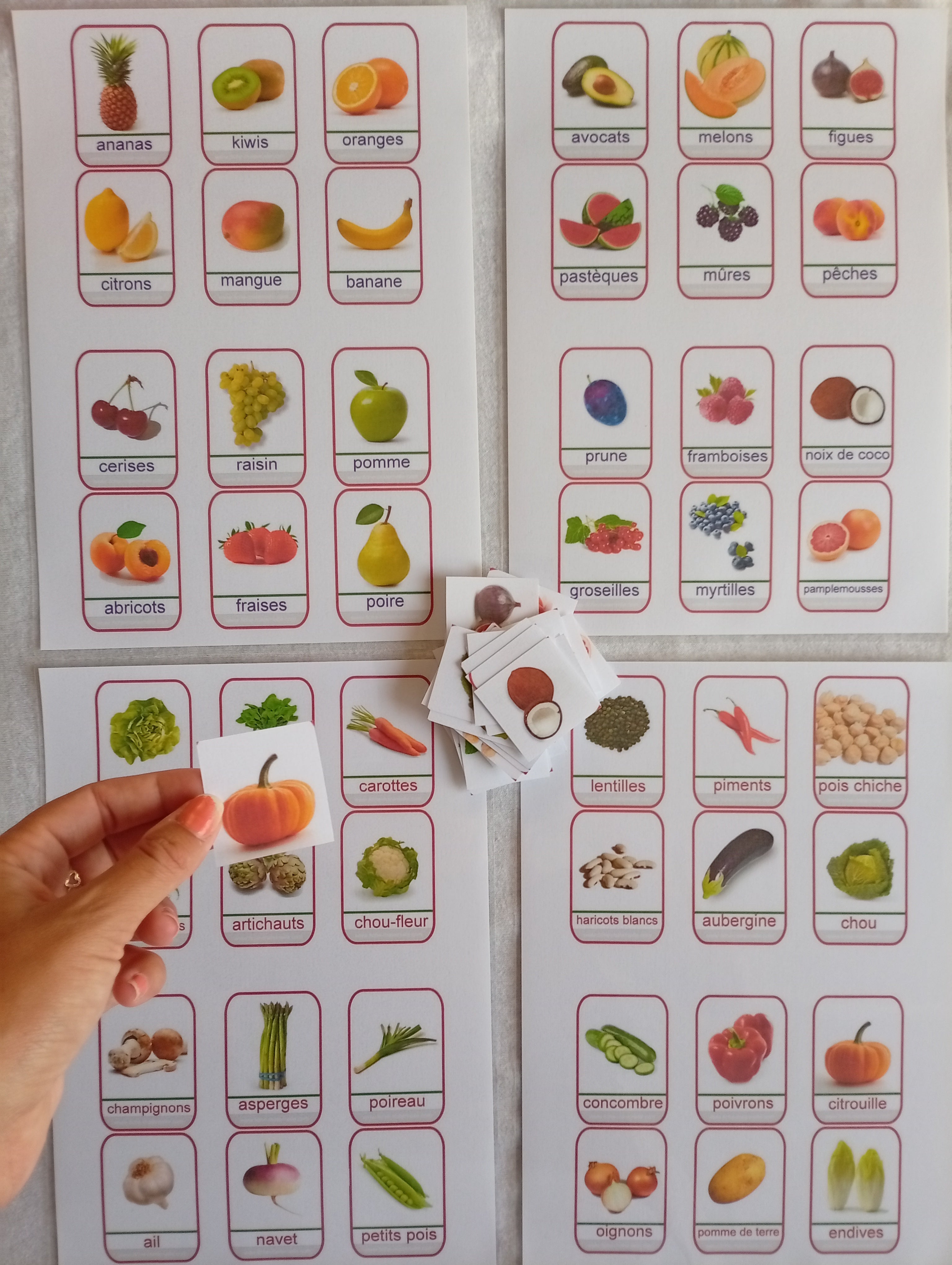 Pictogrammes Fruits et Légumes – Jeu d’Association & Vocabulaire